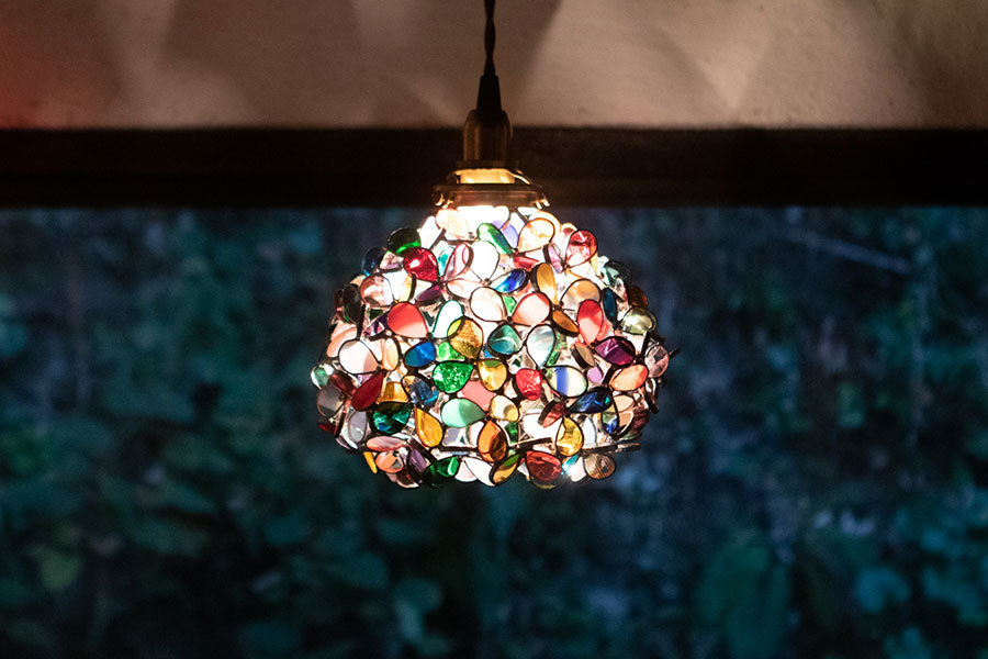 カラフル ステンドグラスの吊りランプ ペンダントライト ステンドグラスの雑貨販売ーwave Gグラス工房 Webショップ