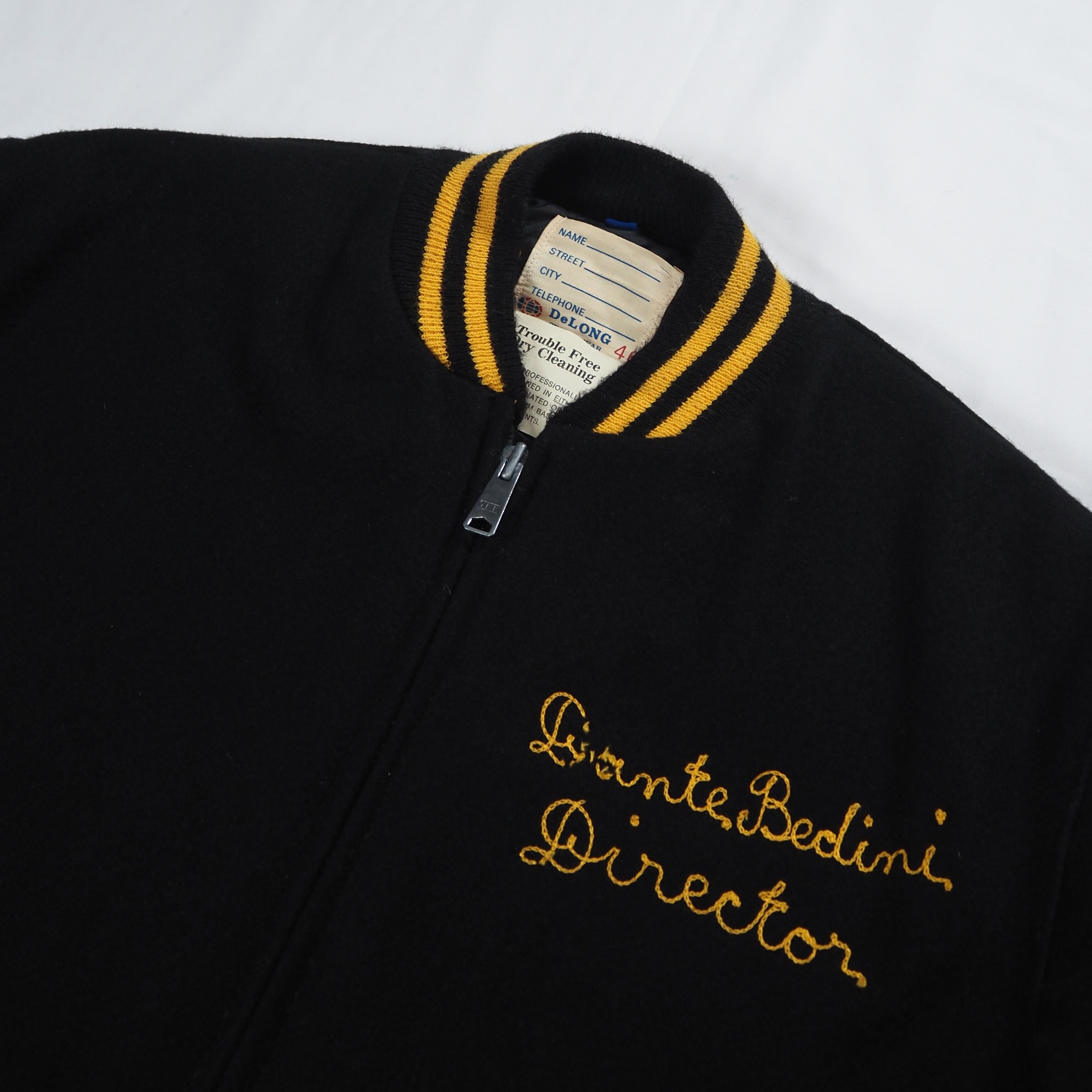 【9/19(土) 入荷商品】60's ウールジャケット チェーンステッチ ブラック×イエロー サイズ46 の画像 9