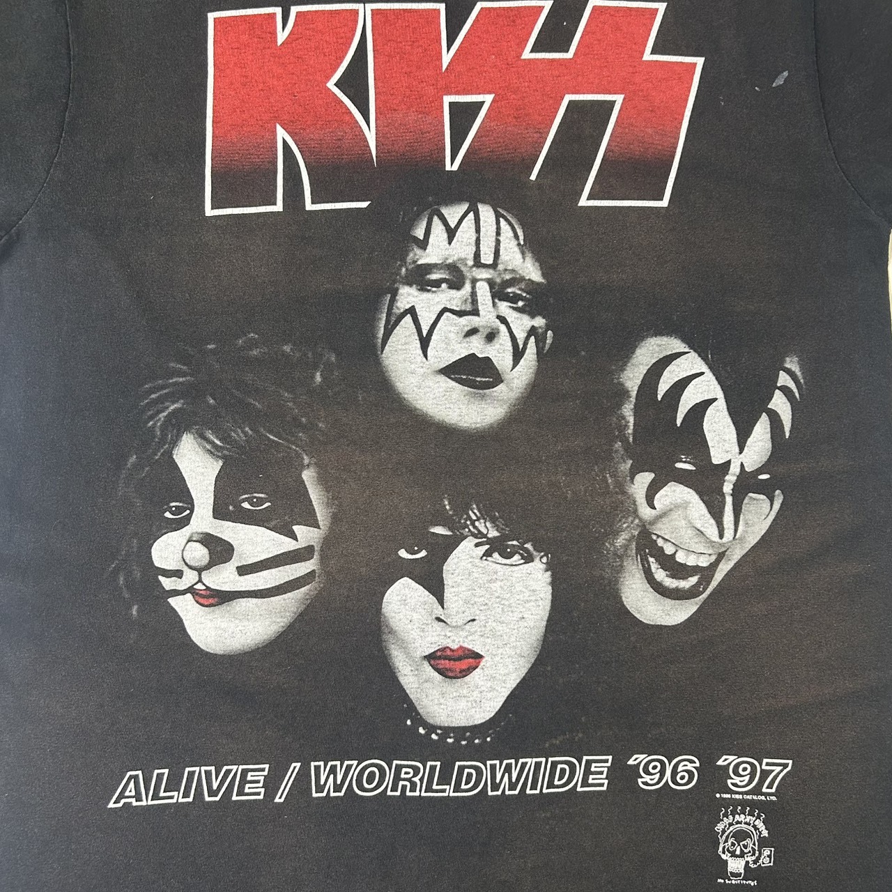 90s KISS “Alive / Worldwide ’96-’97” ツアー Tシャツ バンドT ロック ブラック L の画像 3