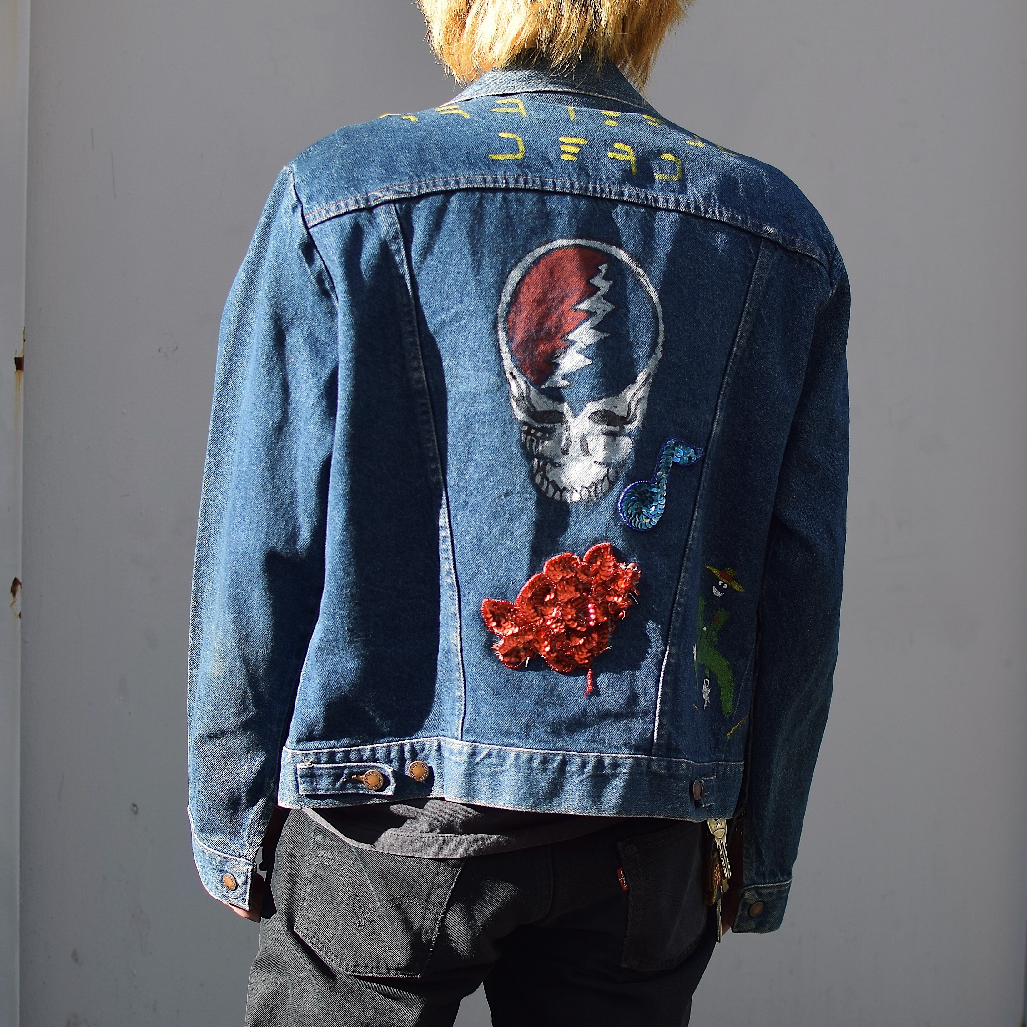 Vintage 80's【RUSTLER】"Grateful Dead" Painted Denim Jacket の画像 4