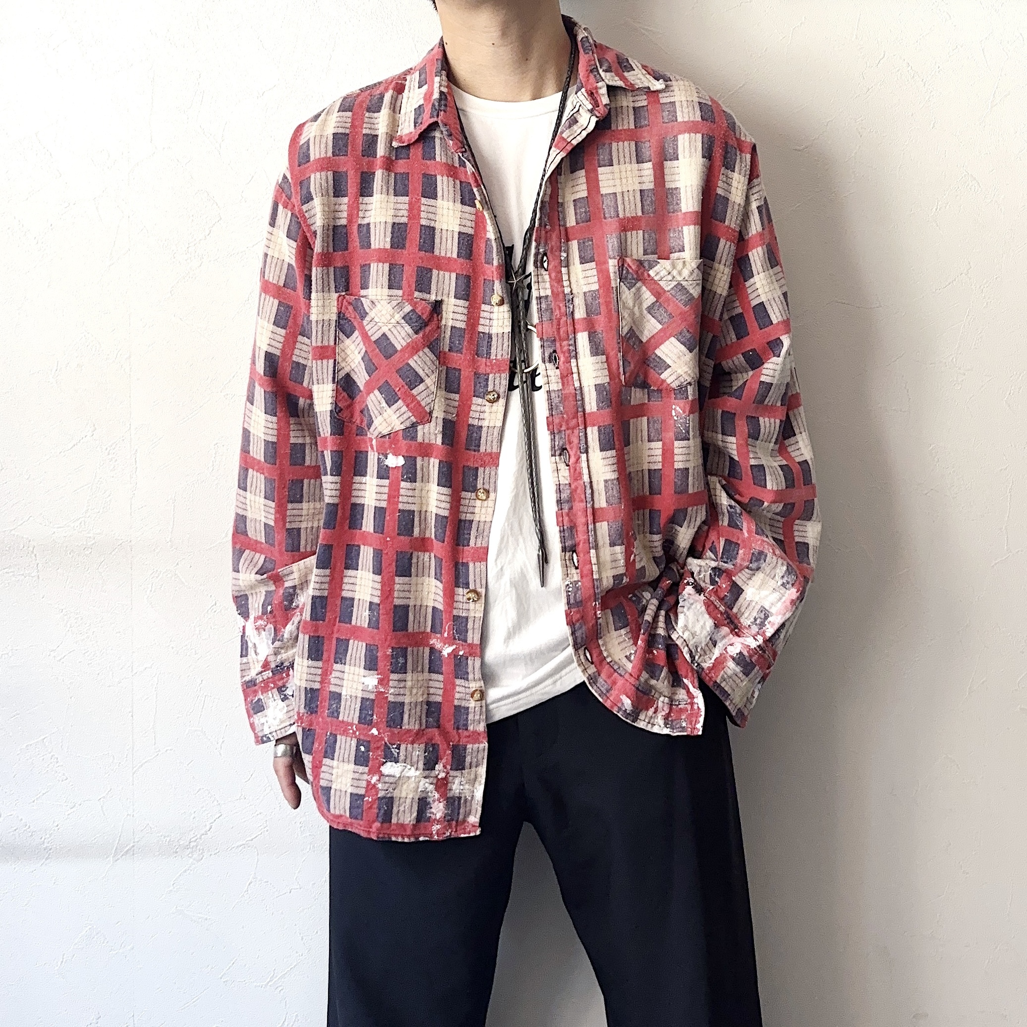 Vintage 90's【MIDWEST TRADERS】Grunge Print Flannel Shirt の画像 3