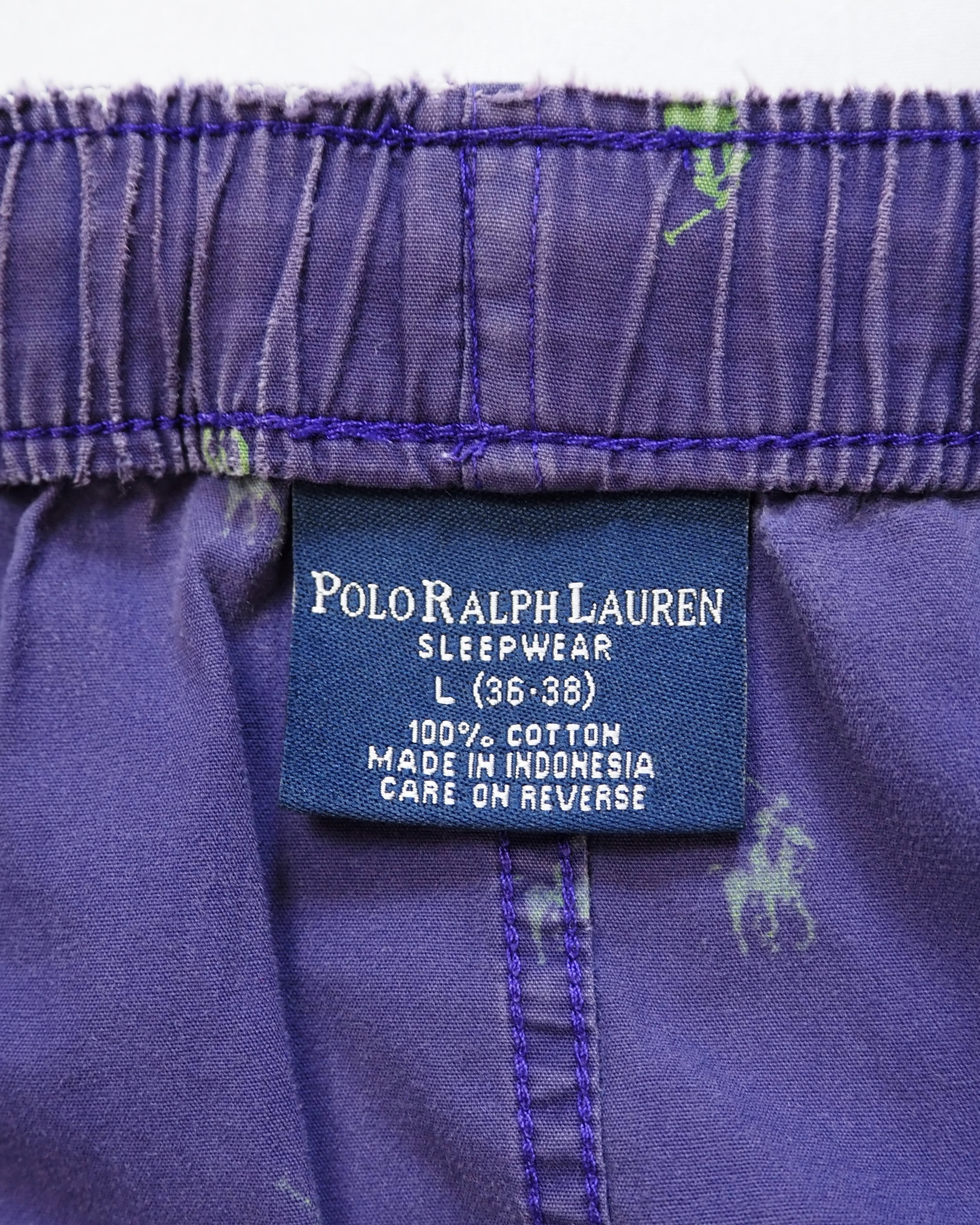 90’s Ralph Lauren パジャマパンツ 総柄 パープル Lサイズ の画像 4