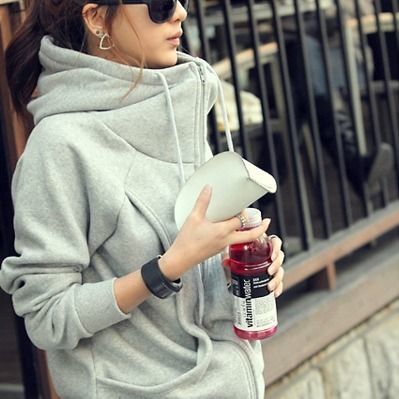 B628 グレー ハイネック ジップ パーカー レディース 定番 Wildcat Ash