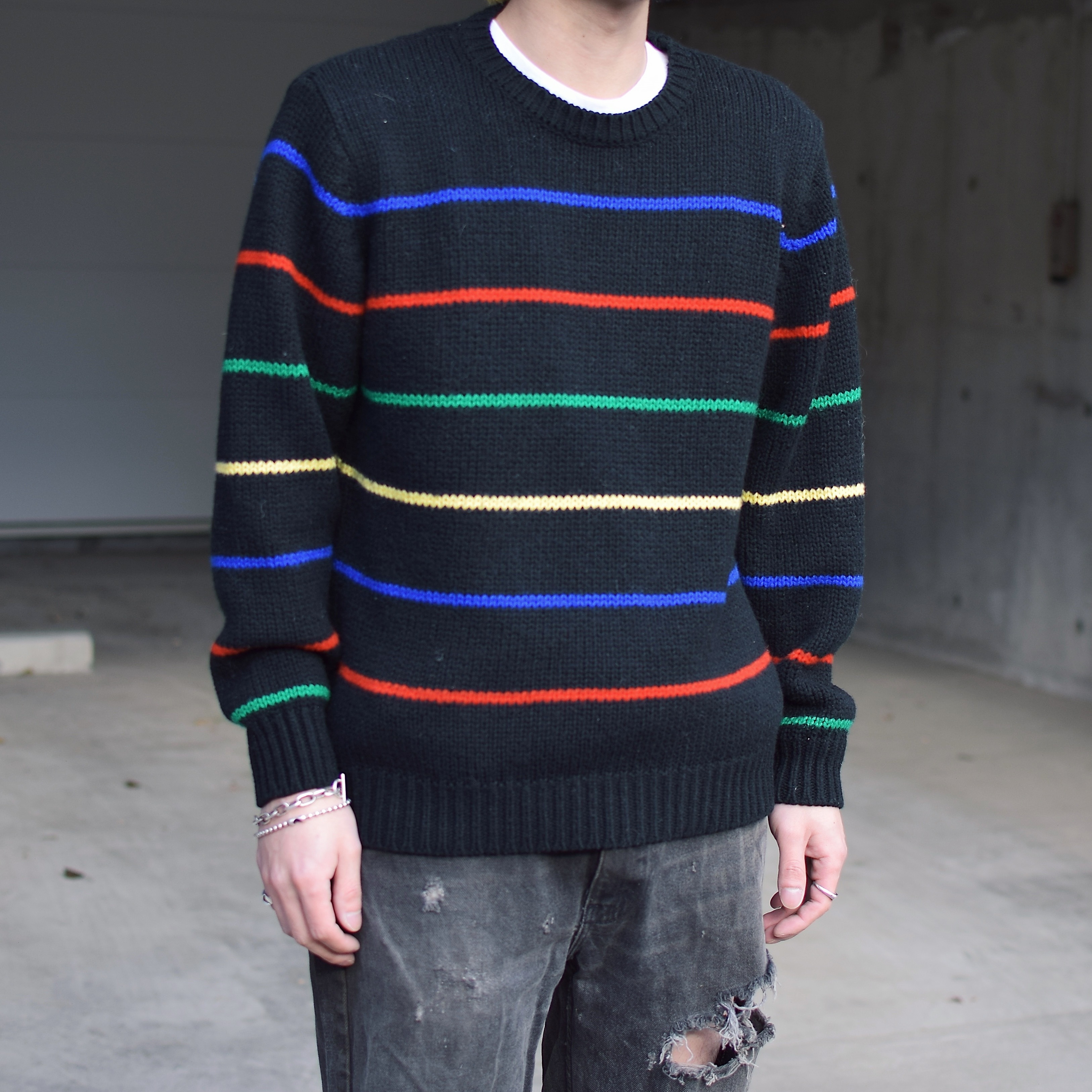 Vintage 80's【Susan ess】Striped Knit Sweater の画像 3