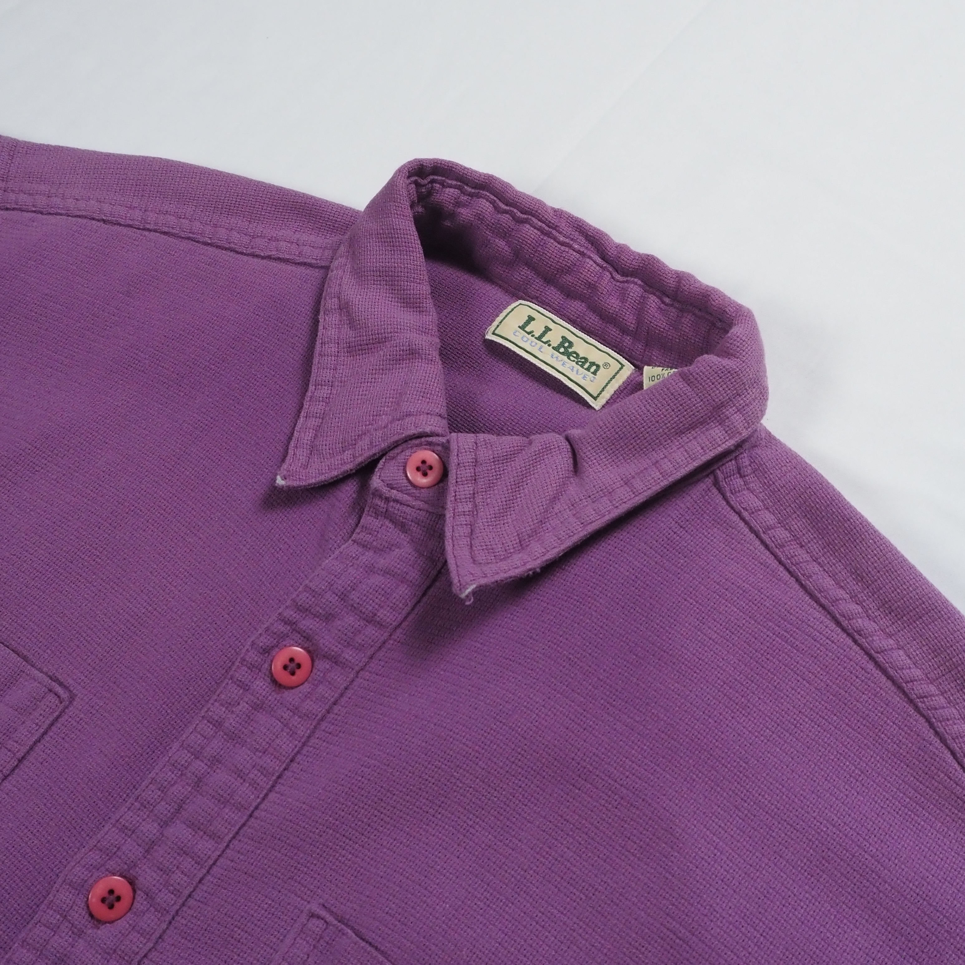 90’s L.L. Bean コットンシャツ パープル Mサイズ の画像 5