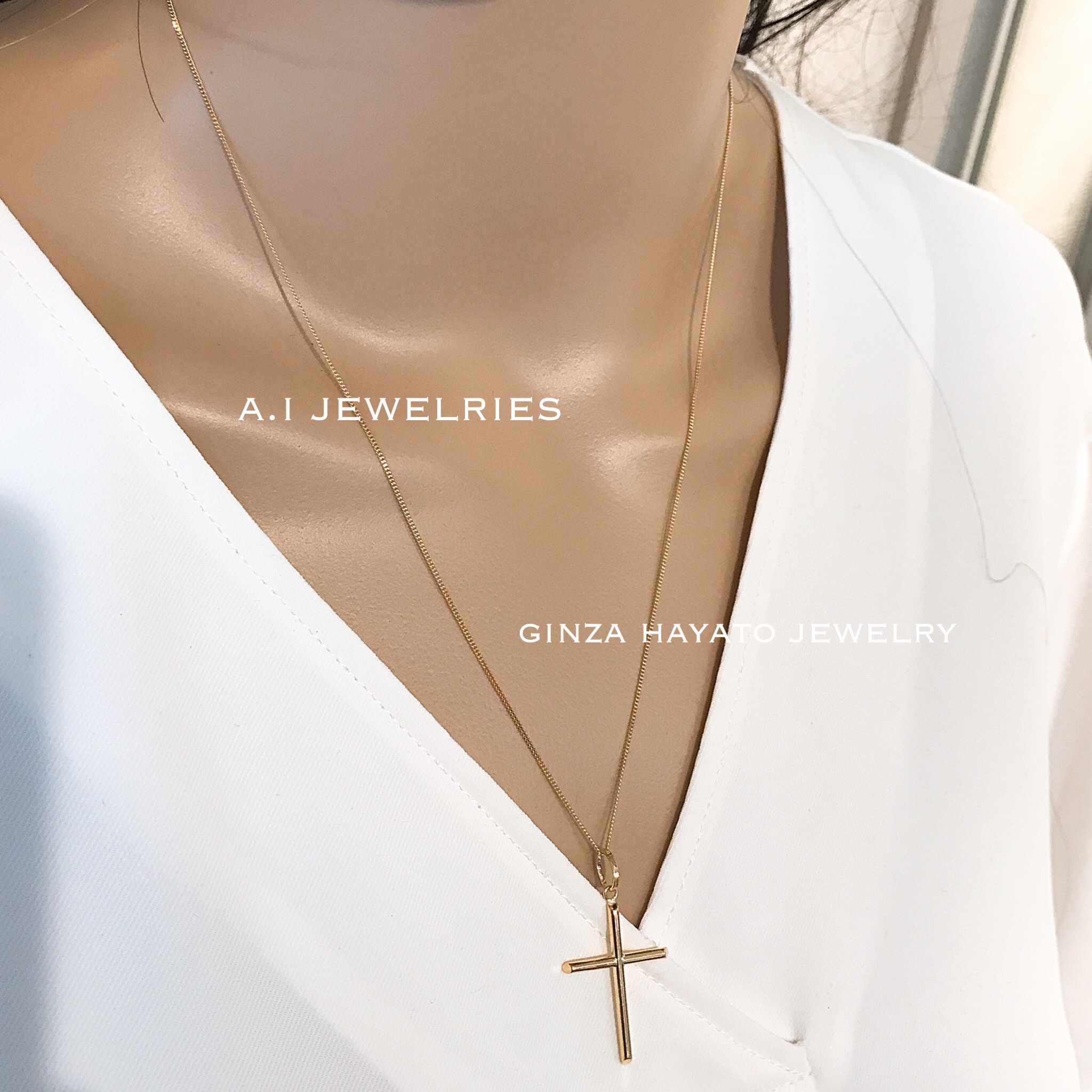 K18 18金 50cm シンプル クロス ネックレス メンズ Mens Necklace A I Jewelries エイアイジュエリーズ K18 18金 50cm シンプル クロス ネックレス メンズ Mens Necklace A I Jewelries エイアイジュエリーズ
