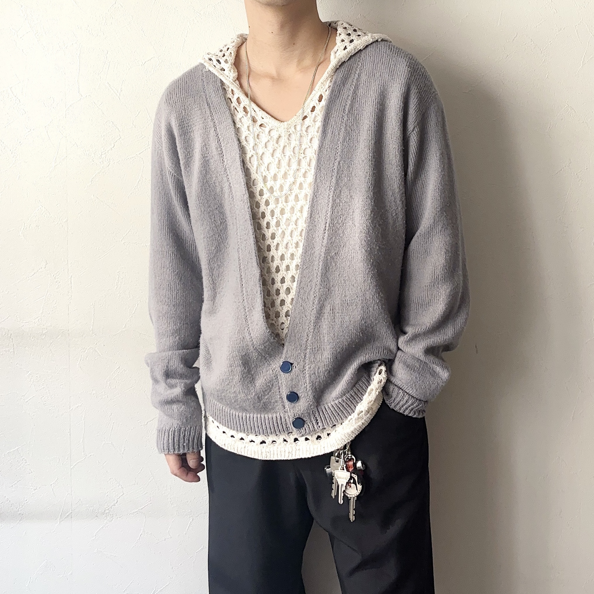 Vintage Mesh Knit Hoodie の画像 4