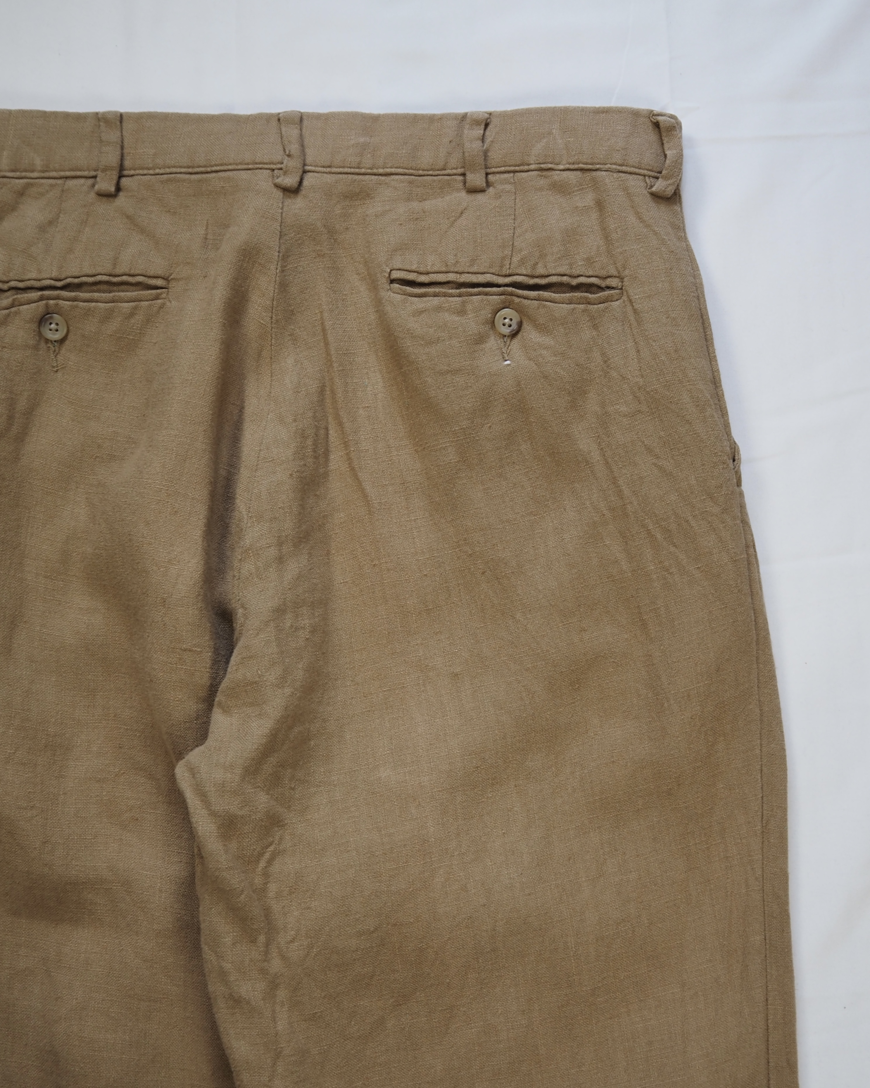 【5/6(水) 20:00入荷】90’s Ralph Lauren リネンスラックス 32×30 ブラウン の画像 14