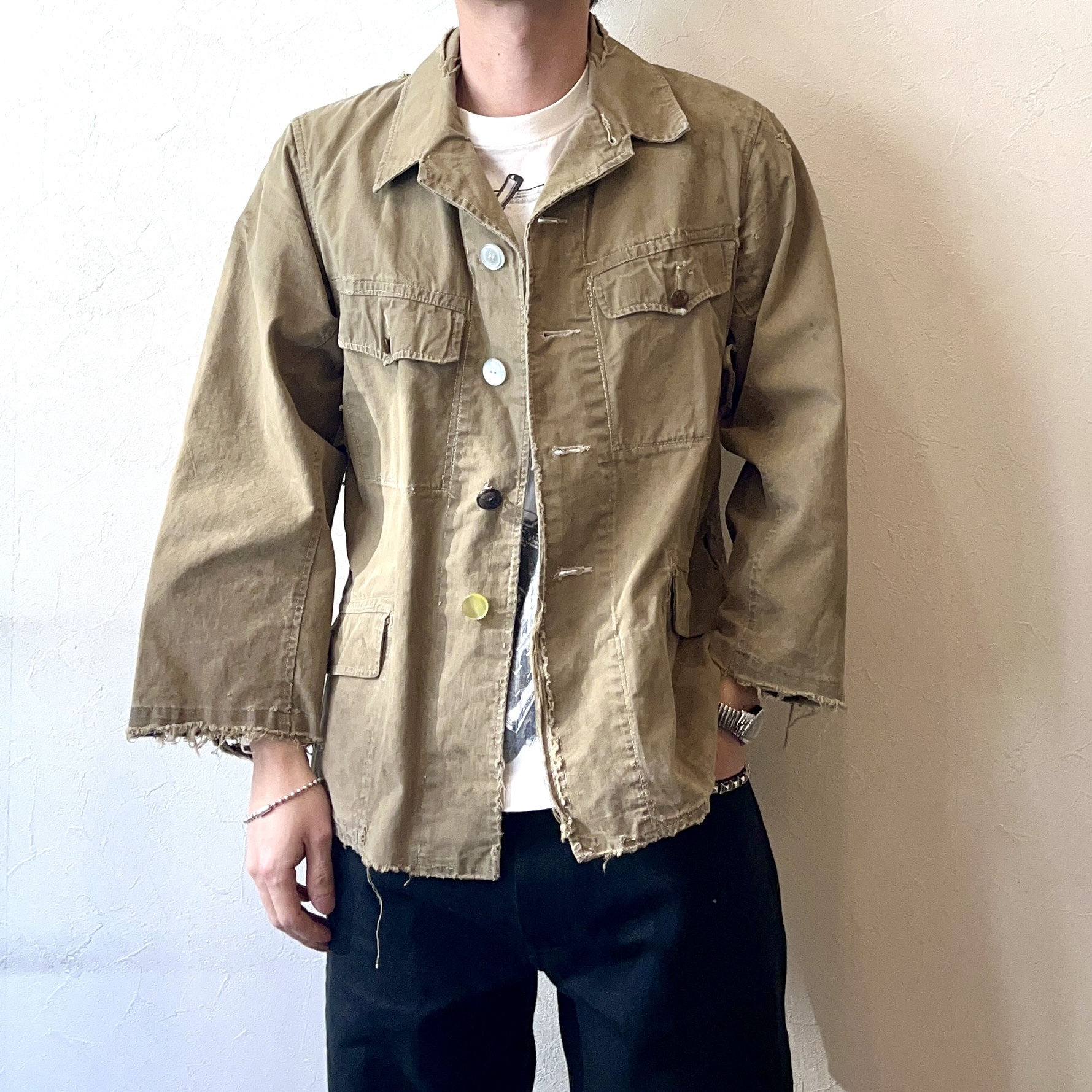Vintage 40's Grunge Militaty Uniform Jacket の画像 3