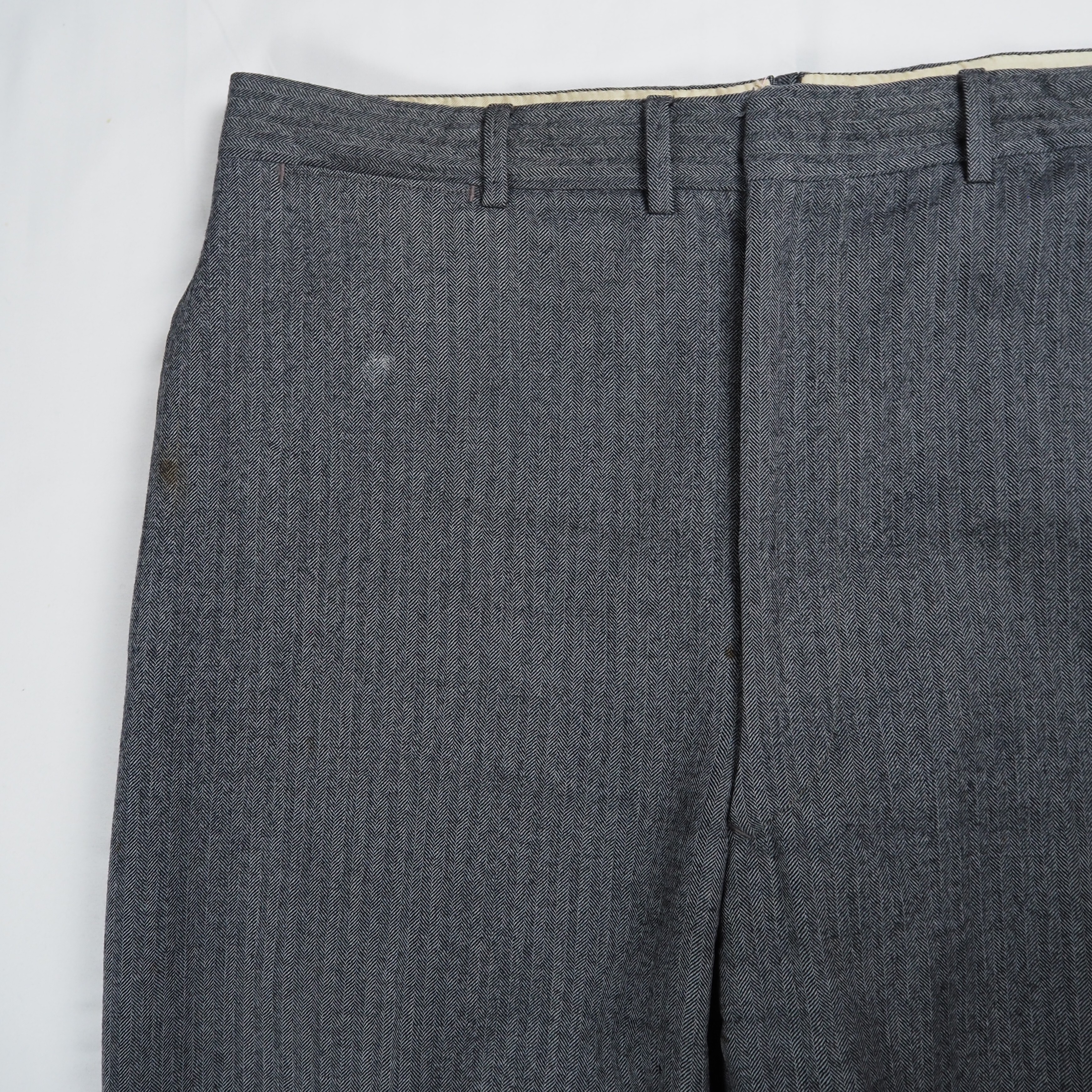 【9/23 20:00入荷】50's ウールスラックス グレー タロンジップ ノータック の画像 3
