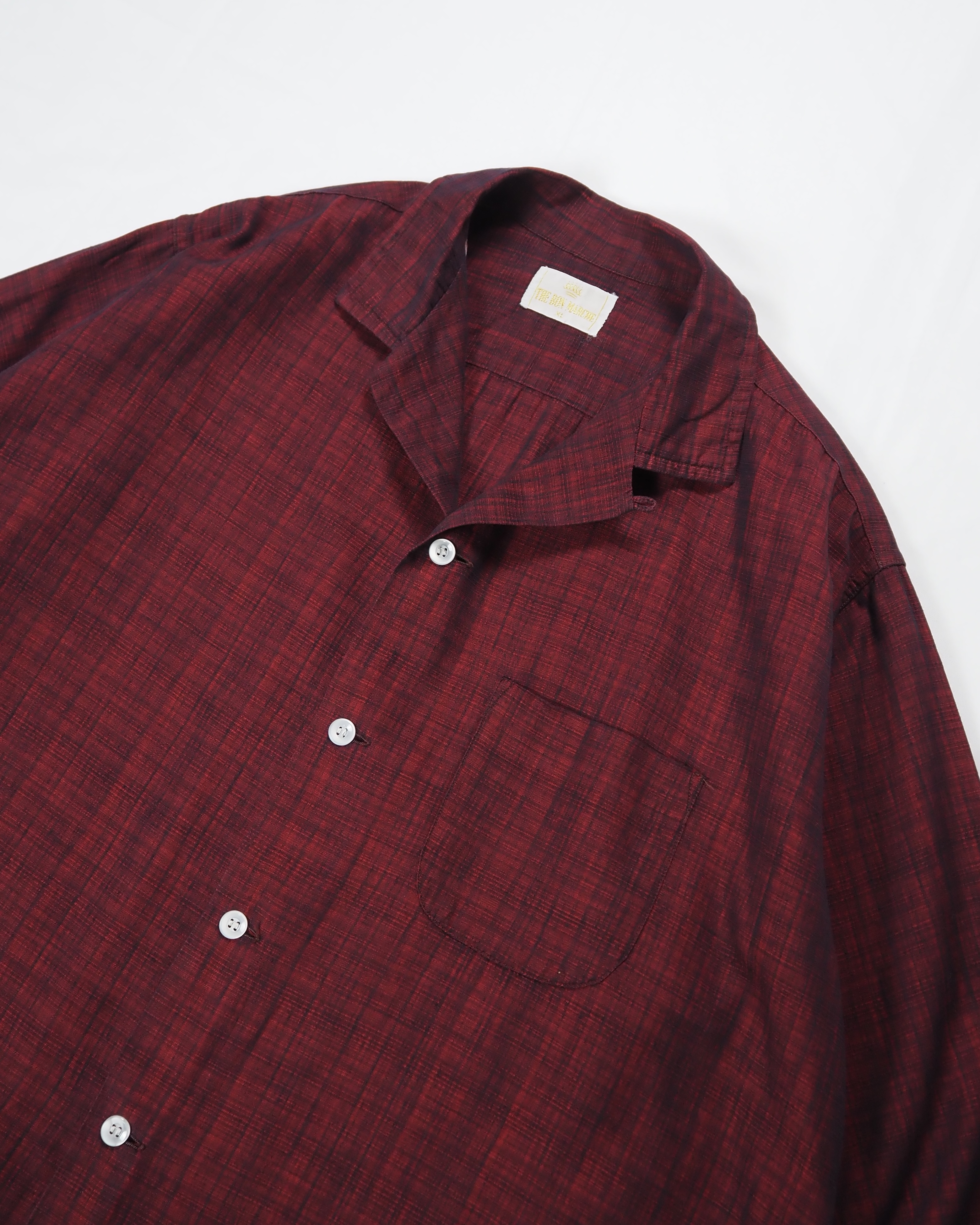 50’s-60’s The Bon Marche コットンシャツ XLサイズ レッド×ブラック の画像 2
