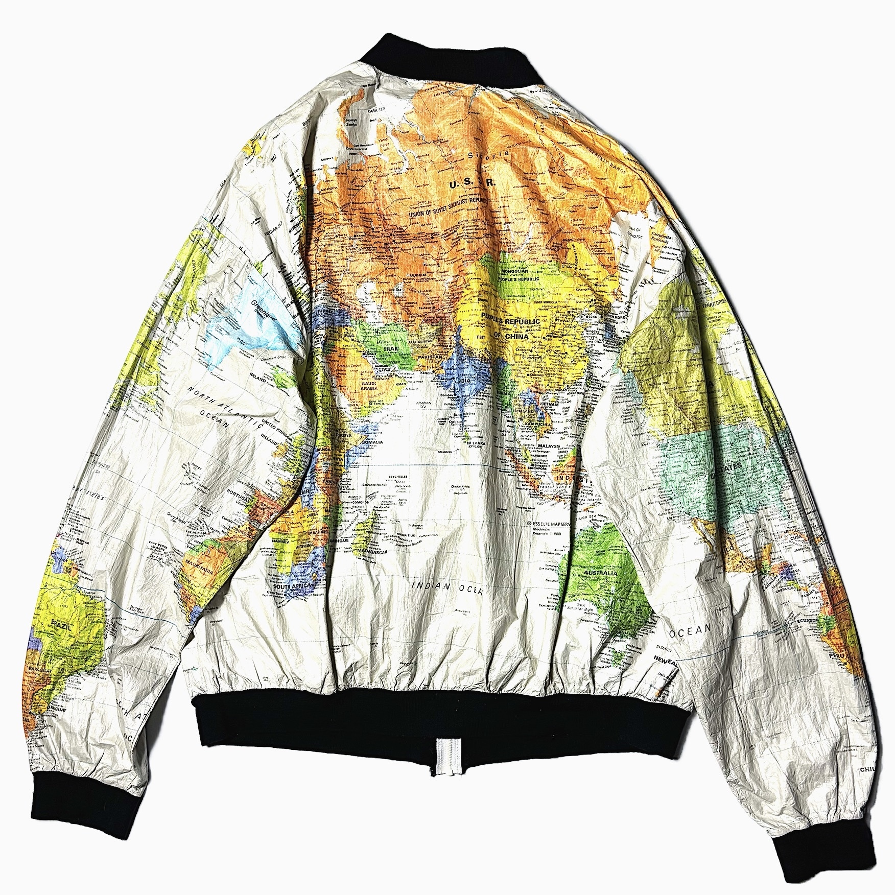 Vintage 80〜90's【WEARIN' THE WORLD】"World Map" Paper Jacket の画像 2