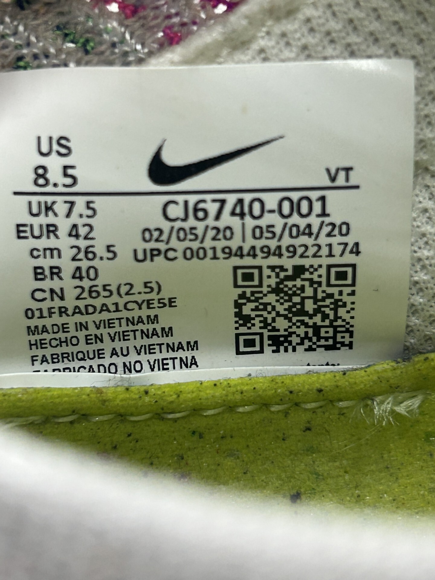 NIKE ナイキ ローカットスニーカー メンズ CJ6740-001 AIR VAPORMAX 2020 FK Pure Platinum ヴェイパーマックス フライニット ピュアプラチナ リサイクル の画像 8
