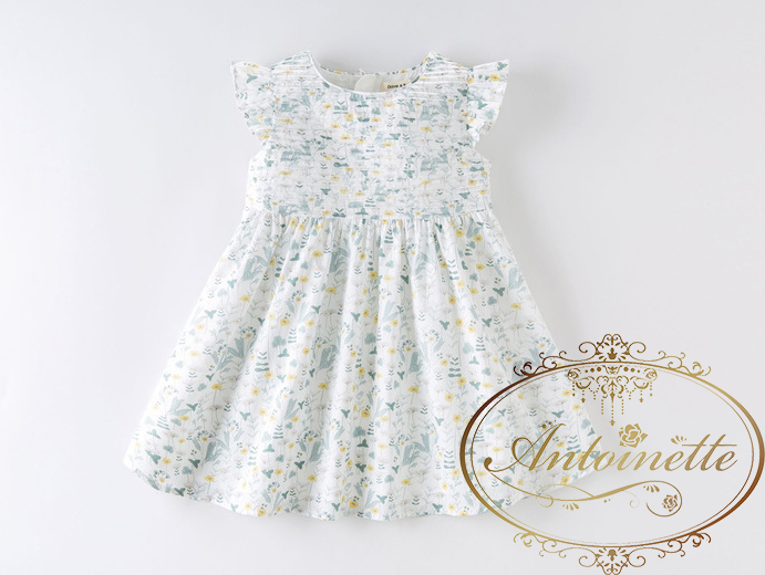 おでかけ おめかし 赤ちゃん 子供服 ドレス ワンピース かわいい 記念日 花柄 おんなのこ キッズ ノースリーブ Antoinette