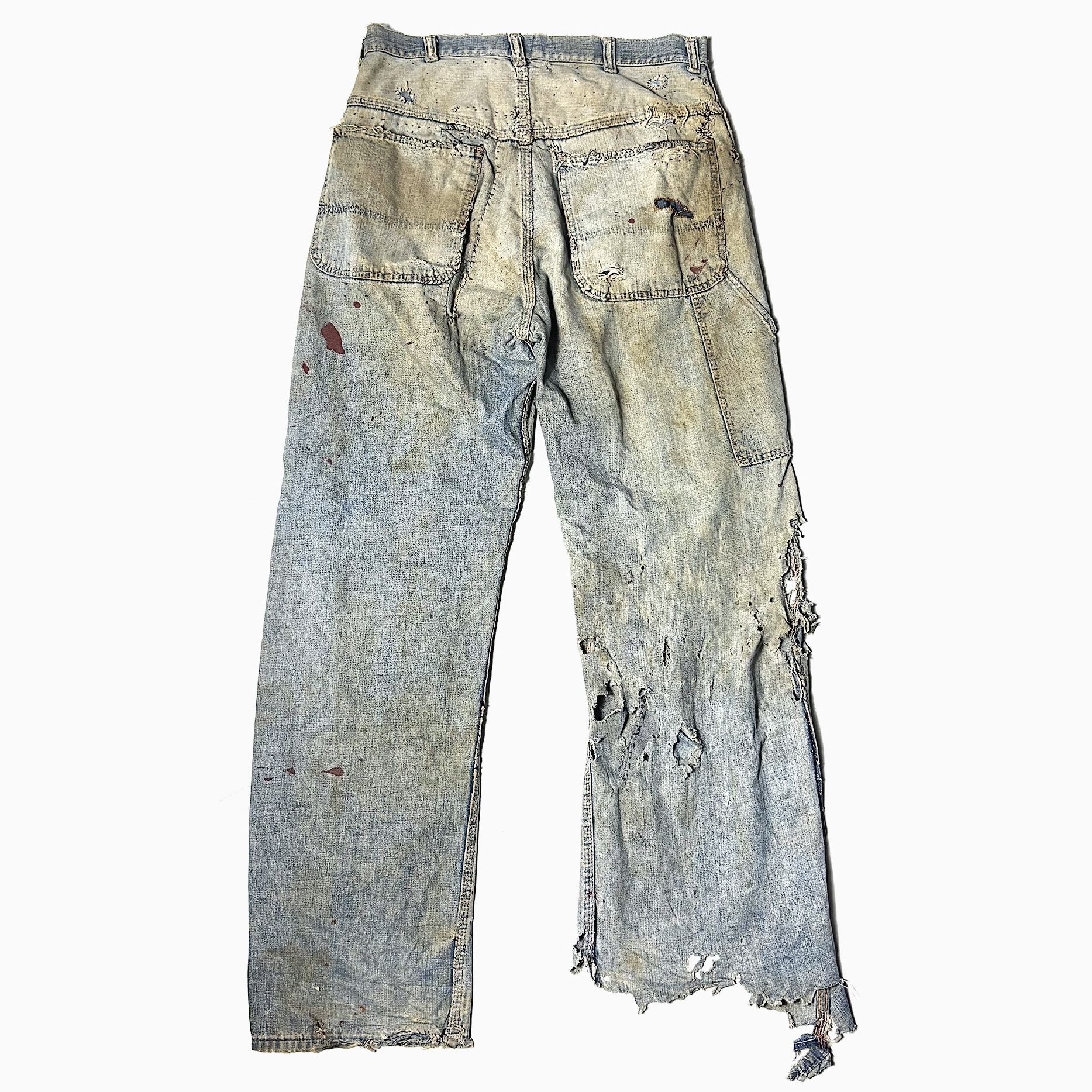 Vintage 70's Grunge Denim Work Pants の画像 2