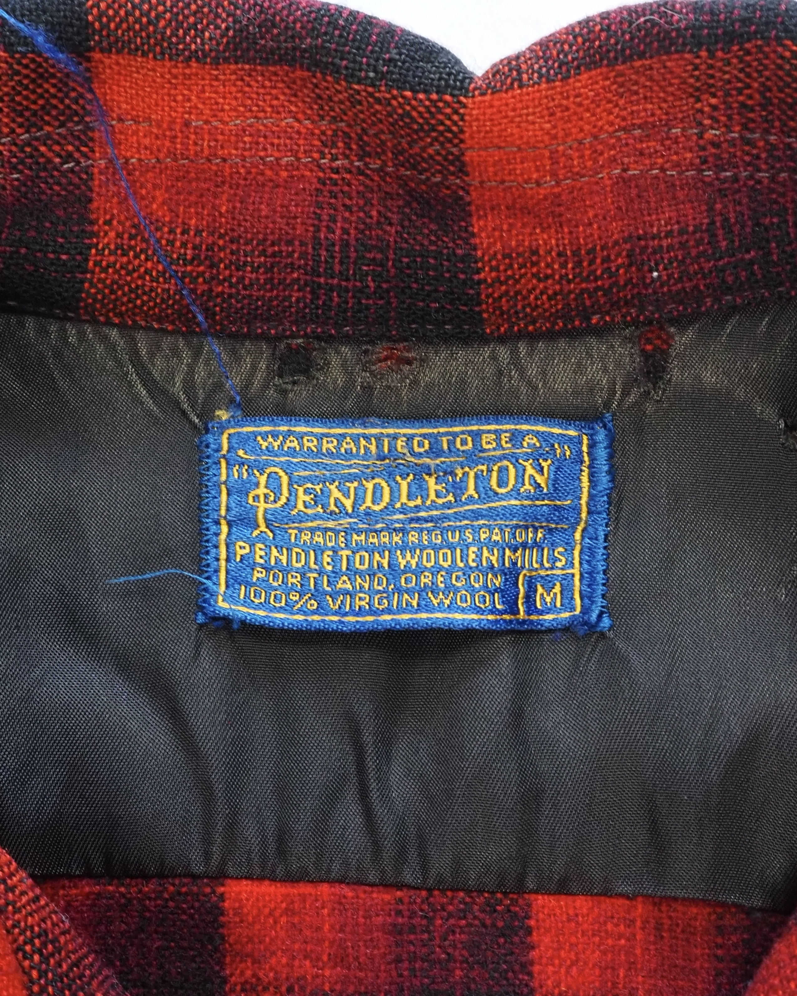 【VCM入荷】50’s Pendleton ウールシャツ オンブレチェック レッド×ブラック の画像 3