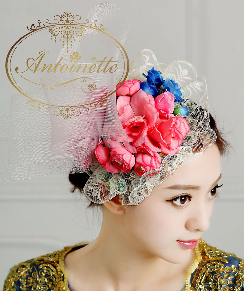 髪飾り 頭飾り かわいい お花 フラワー ヘッドドレス 舞台用 ウェディング カラードレス 演劇 大衆演劇 Antoinette