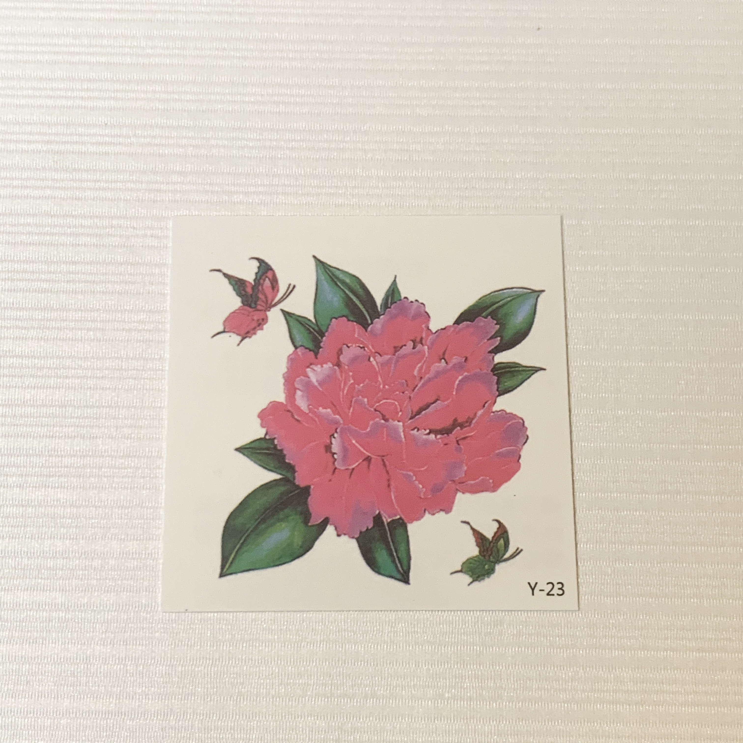 蝶と花 ワンポイント カラー ミニタトゥーシール パンク ロック系 新品 Pu N