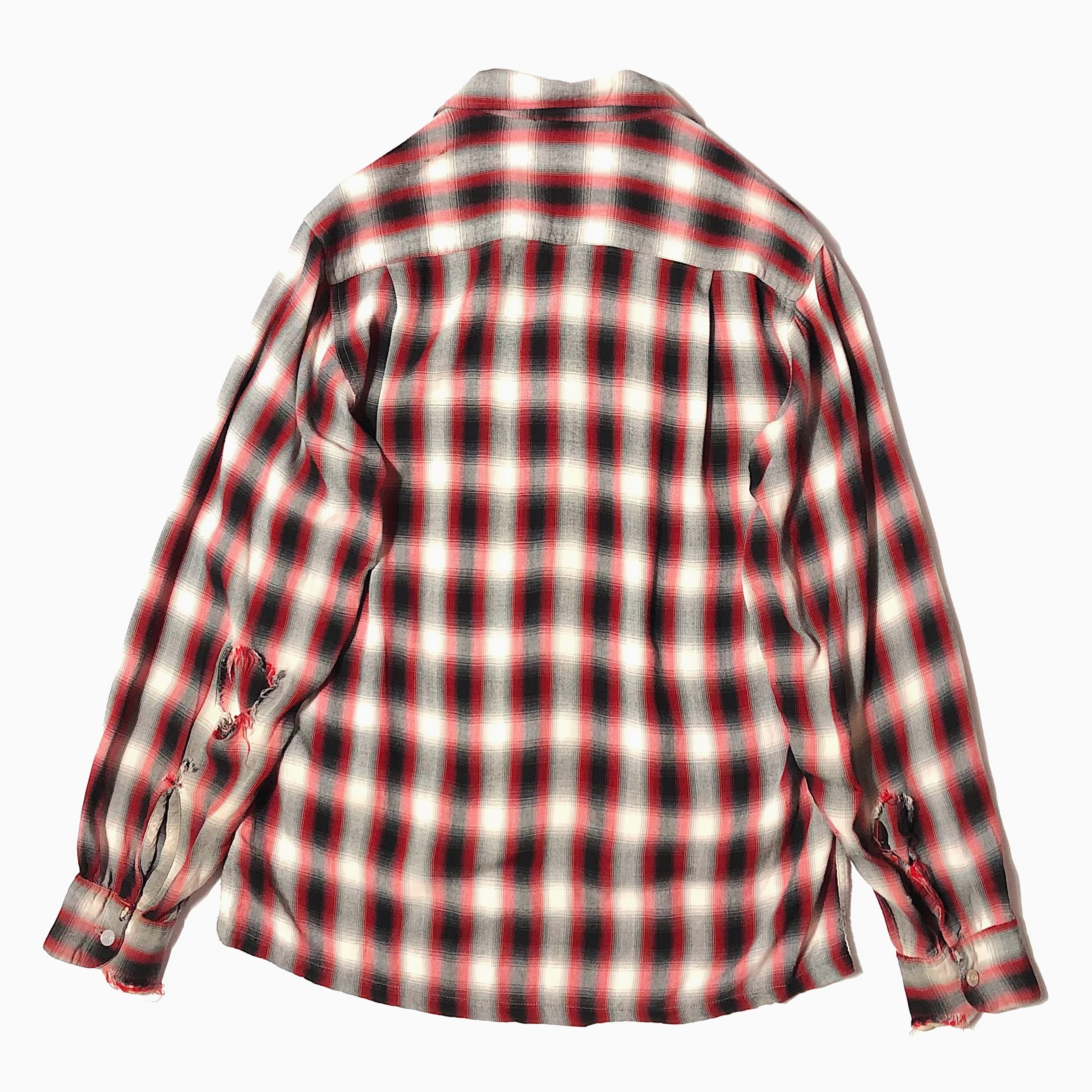 Vintage 60's【TOWNCRAFT】Rayon Ombre Check Shirt の画像 2
