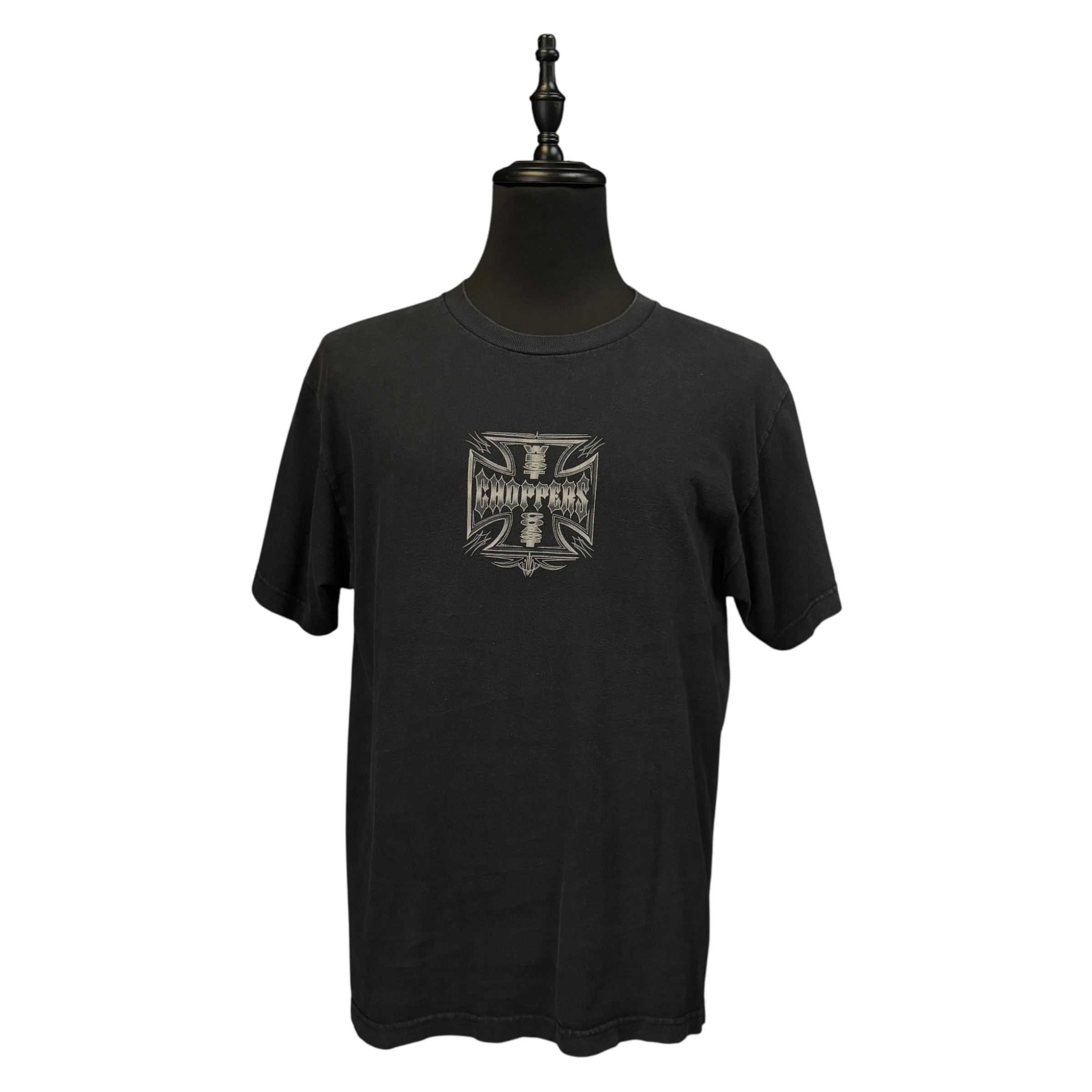 【WEST COAST CHOPPERS】ウエストコーストチョッパーズ アイアンクロス シルバーロゴTシャツ L