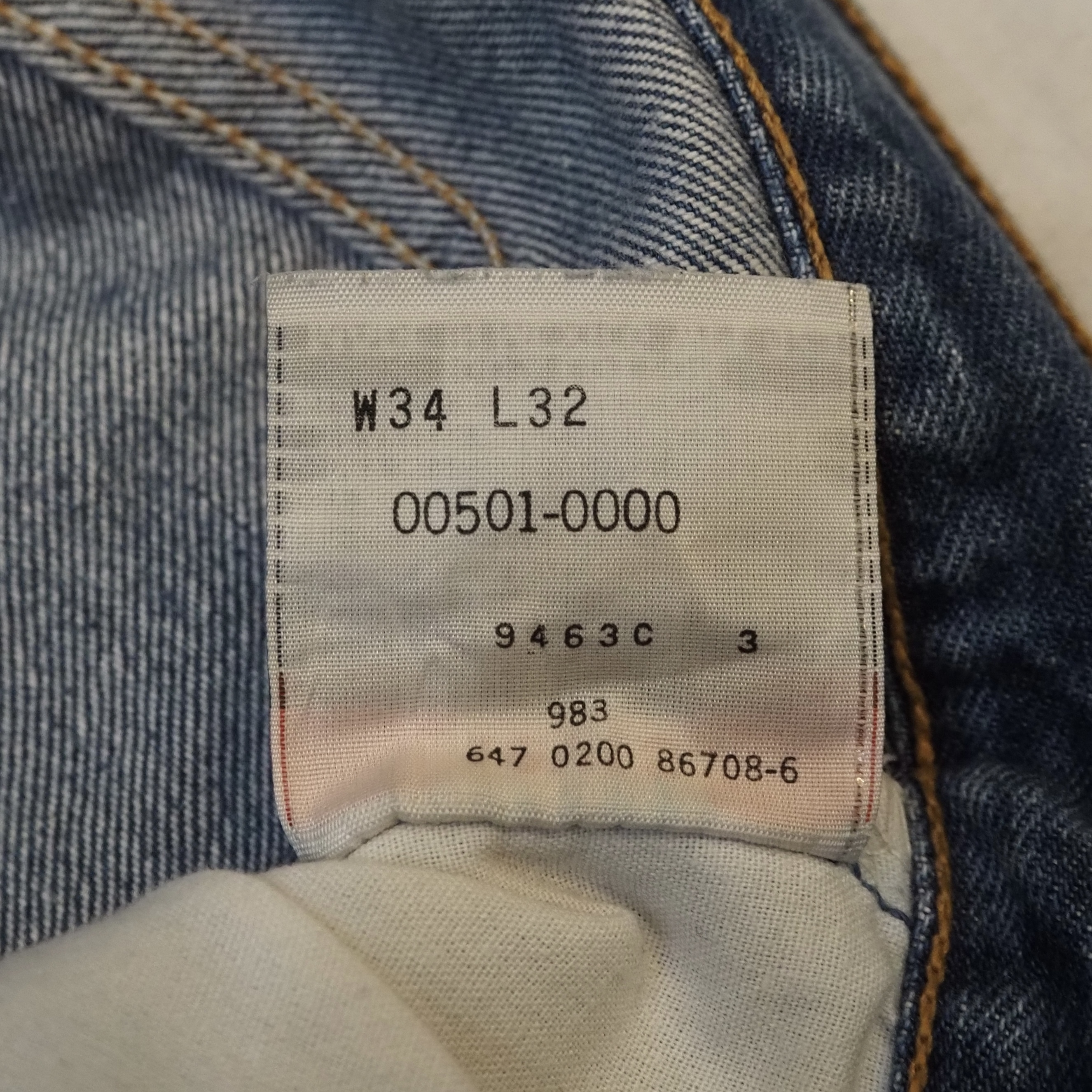 00’s Levi’s 501 ブルーデニム メキシコ製 34×30 の画像 11