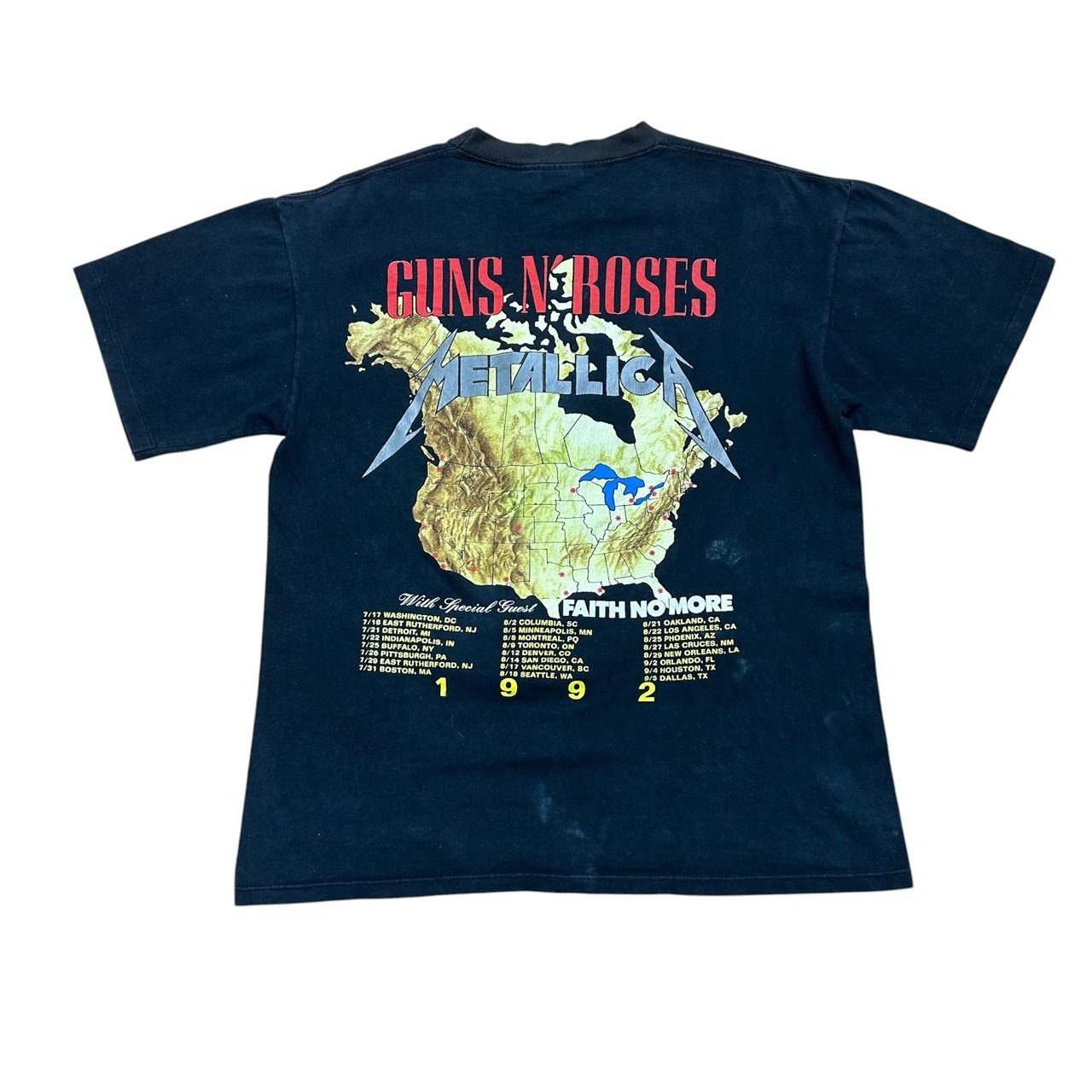 Metallica × Guns N' Roses パロディグラフィック バンドTシャツ L の画像 2