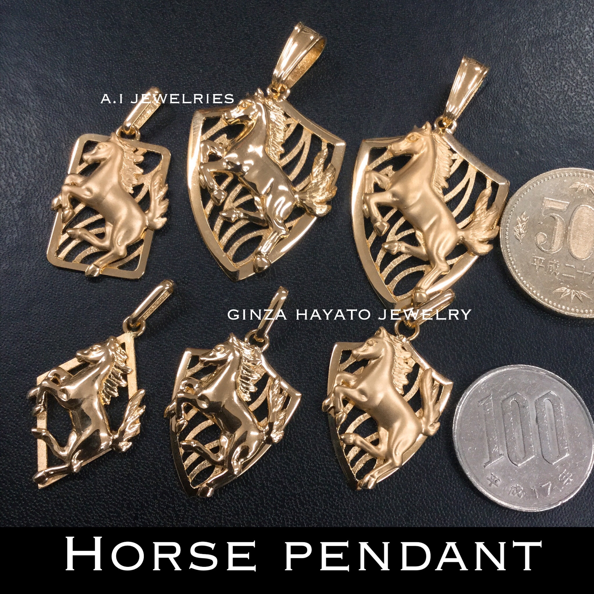 K18 18金 ホース 馬 Horse ペンダント Pendant 新品 本物 メンズ レディース Lサイズ マット | A.I JEWELRIES / エイアイジュエリーズ