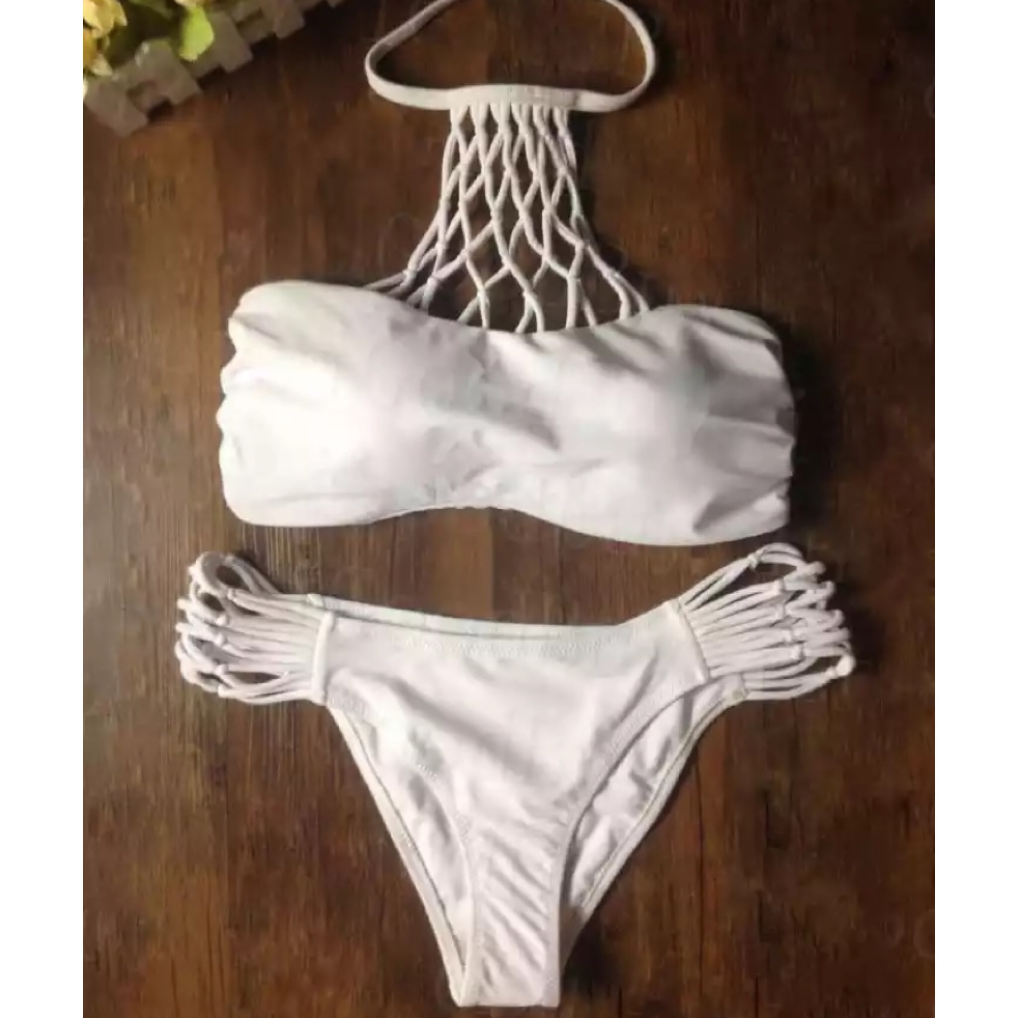 白 メッシュ ハイネック ホルターネック 水着 ホワイト bikini | ARIA MARKET