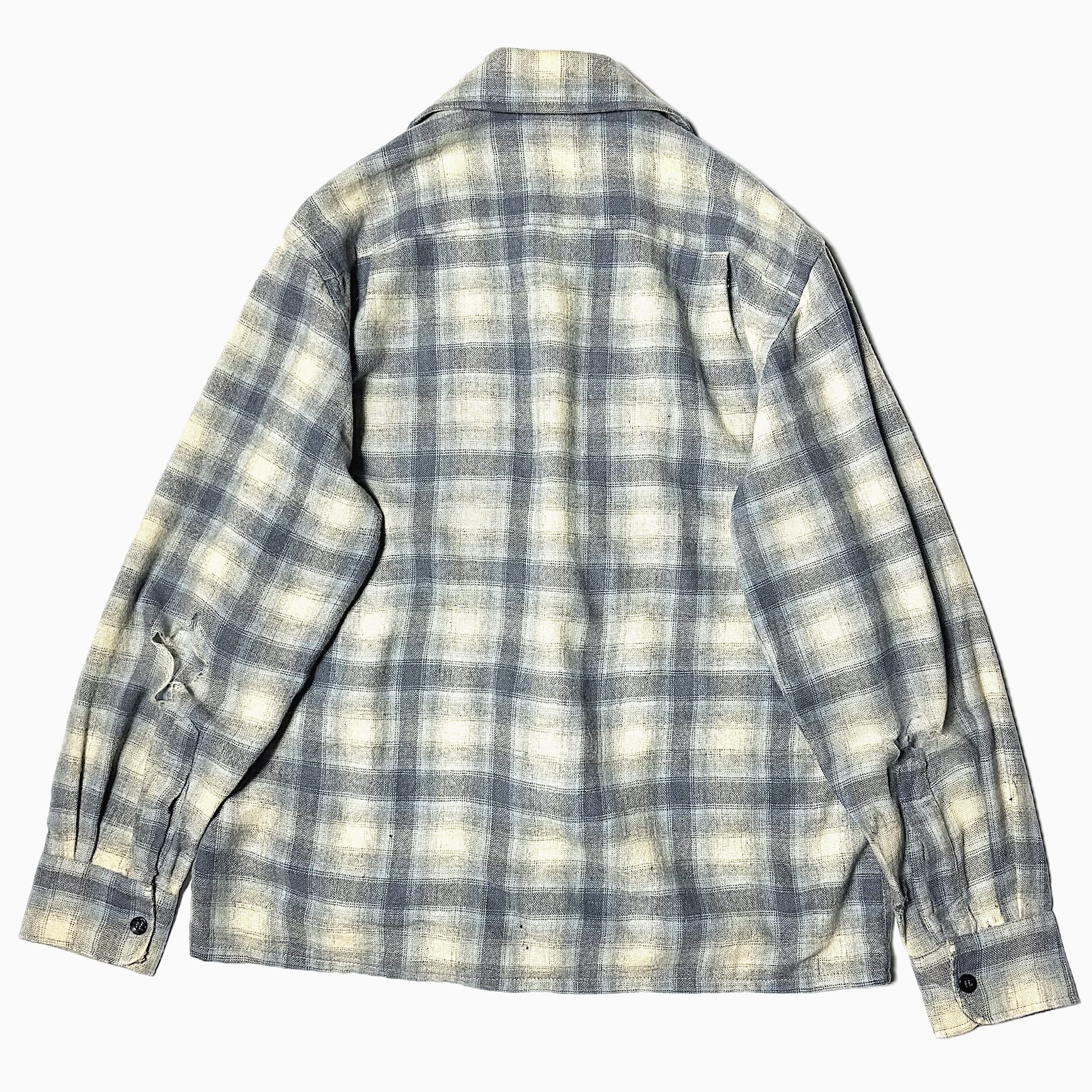 Vintage 70's【MERVYN'S】Grunge Wool Check Shirt の画像 2