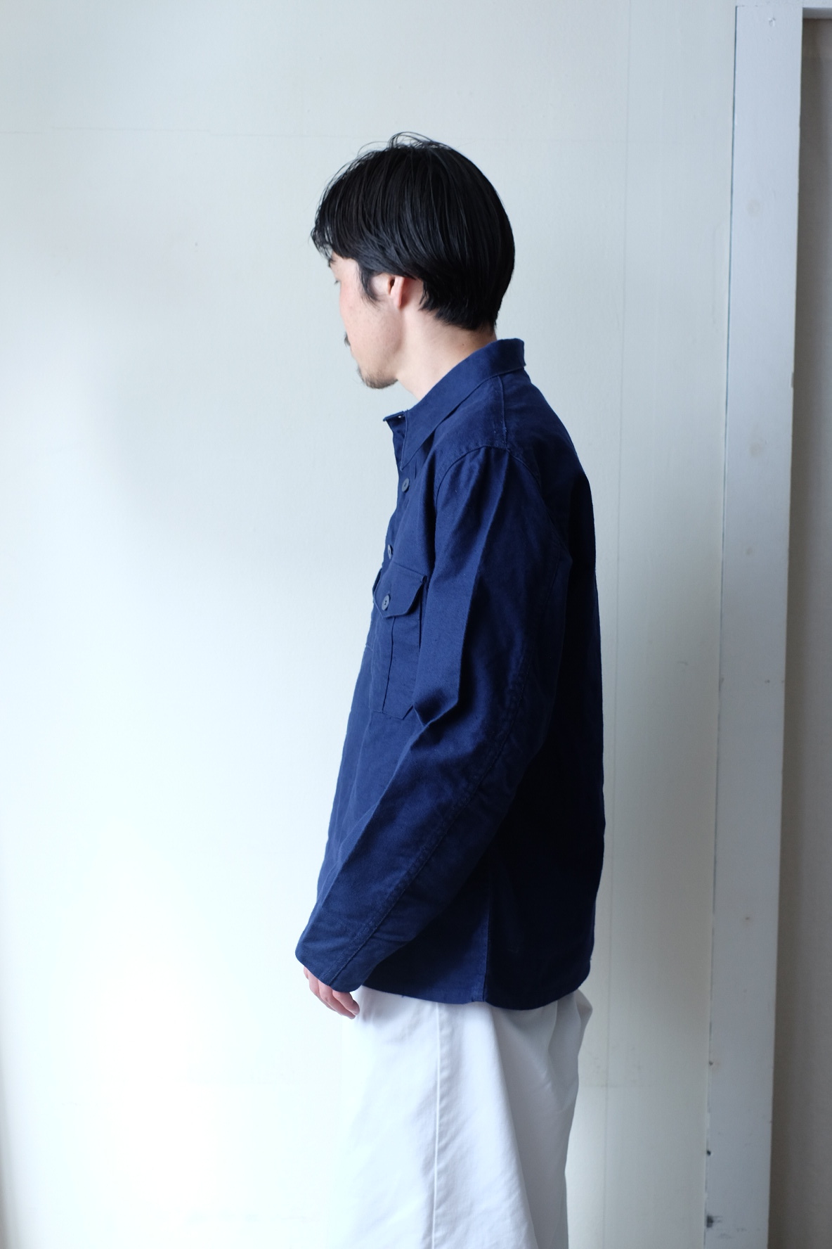 50s Swedish military pullover work shirt “one wash” の画像 8