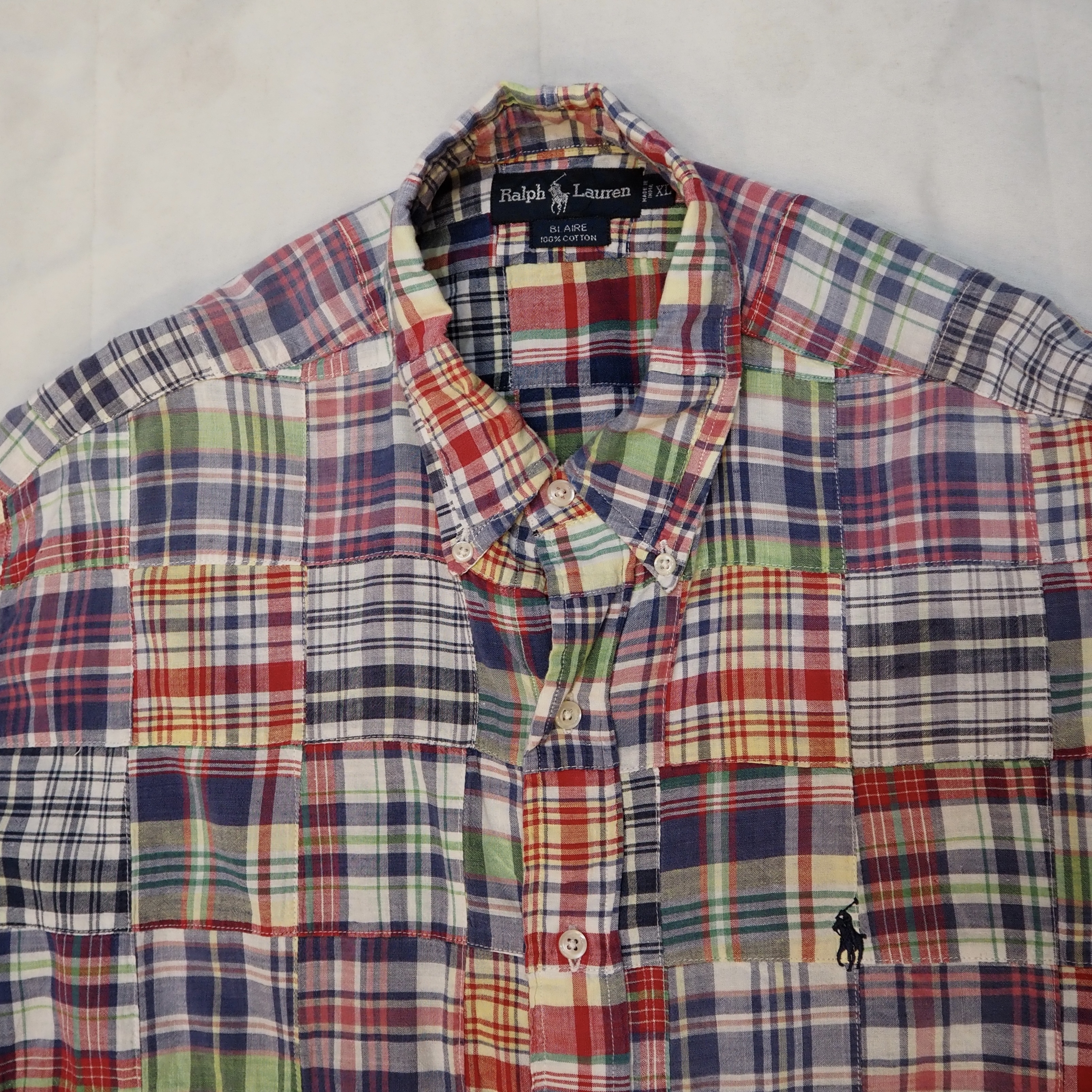 90’s Ralph Lauren パッチワークシャツ Size XL の画像 6