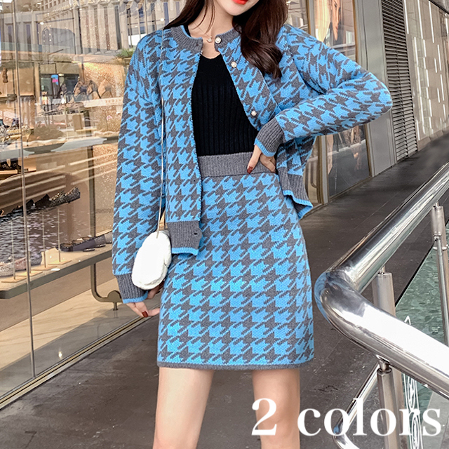 セットアップ レディース 秋 冬 ニット トップス カーディガン スカート 千鳥格子 可愛い ガーリー Ol Su 0010 S Hapi Hapi Girl ハピ ガル セットアップ レディース 秋 冬 ニット トップス カーディガン スカート 千鳥格子 可愛い ガーリー Ol Su 0010 S Hapi Hapi Girl ハピ ガル