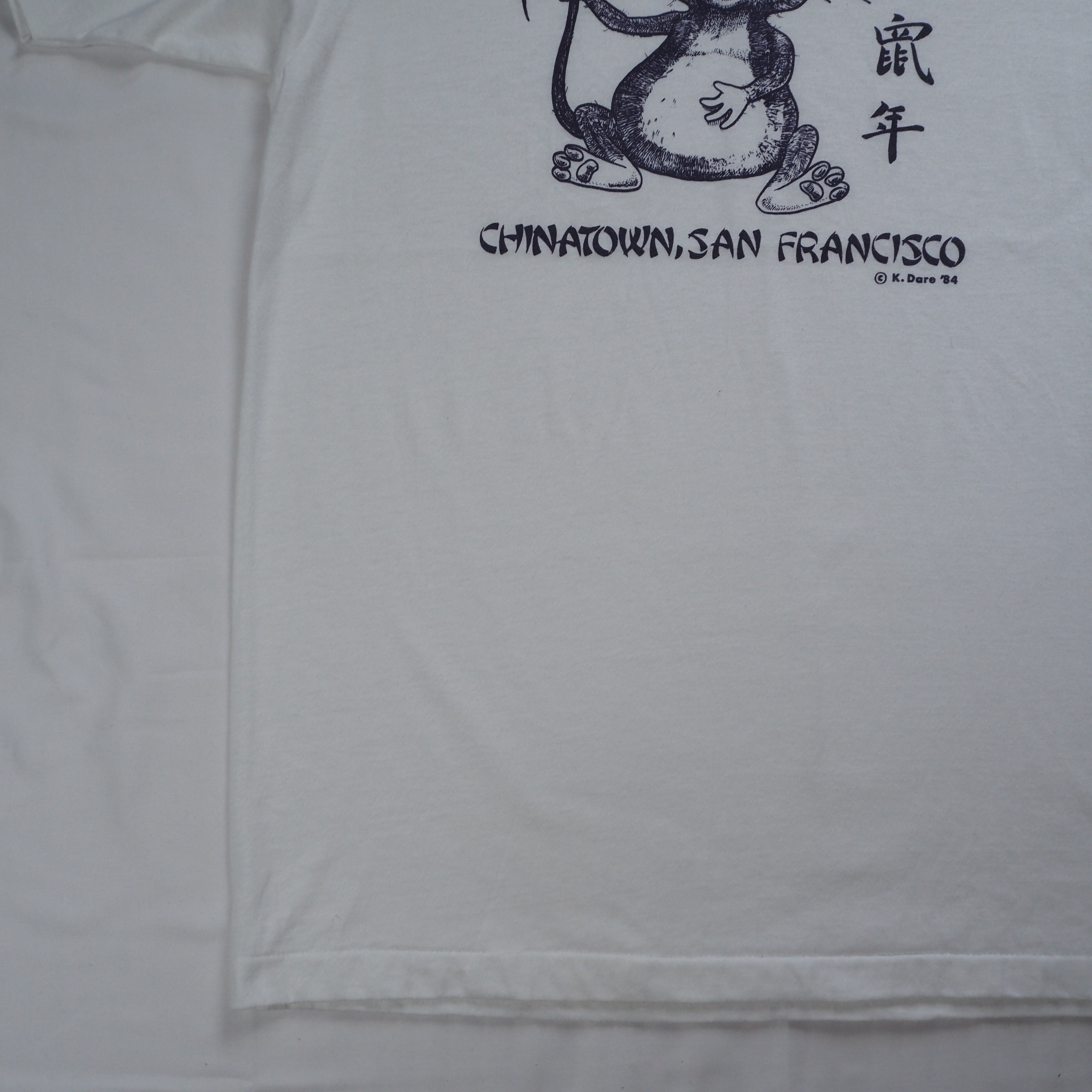 80's Hanes 鼠年Tシャツ Lサイズ ホワイト の画像 10