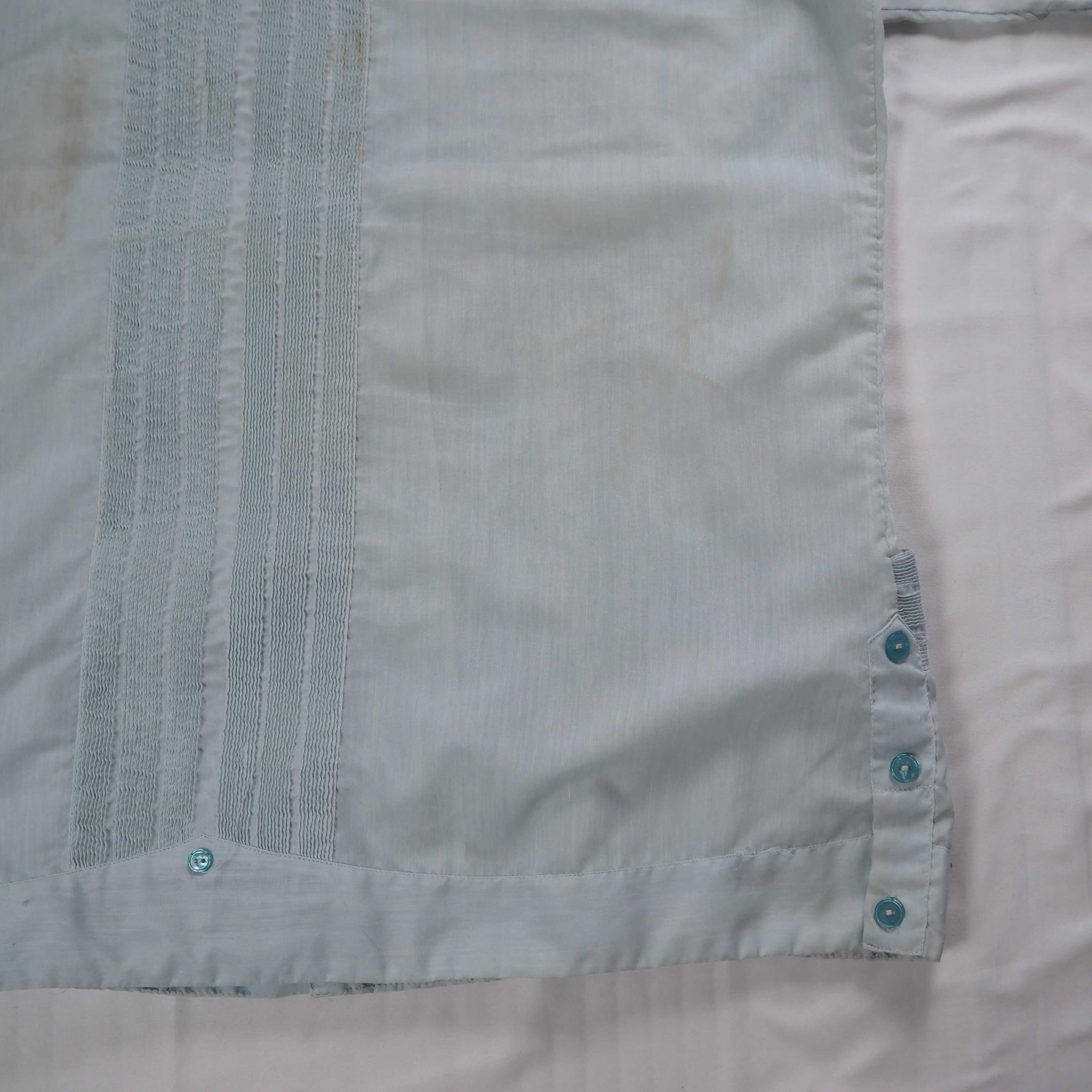 80’s キューバシャツ 水色 XL の画像 17