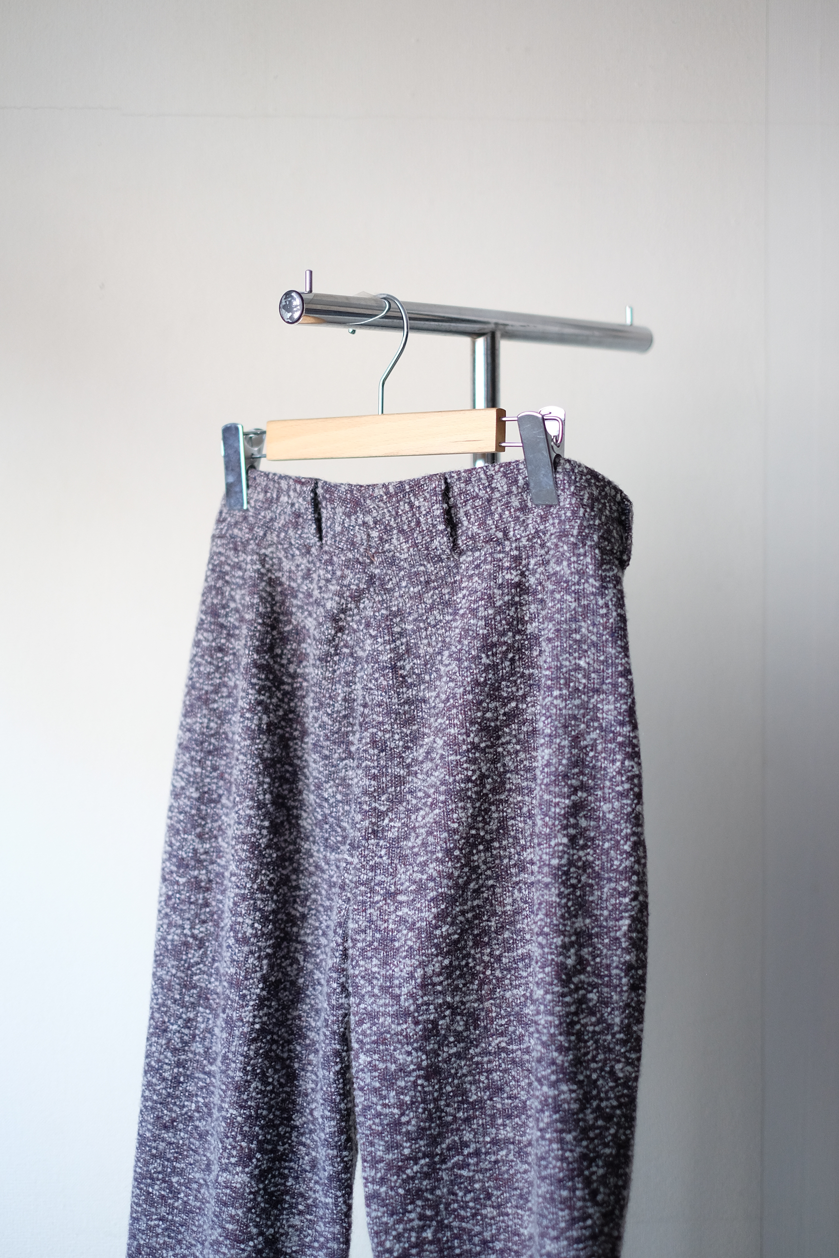70s “ tweed fabric “ euro flare pants の画像 12