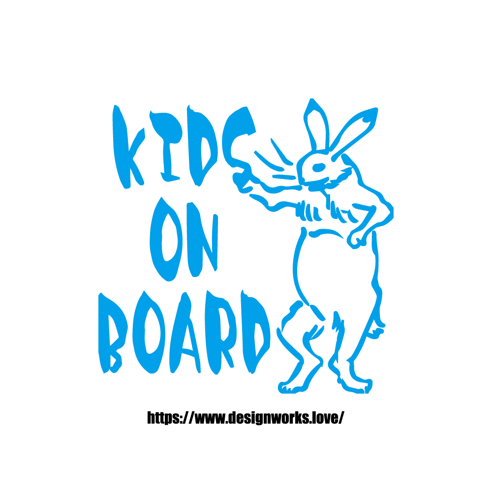 全10色 Kids On Board 鳥獣戯画 うさぎ ステッカー Designworks