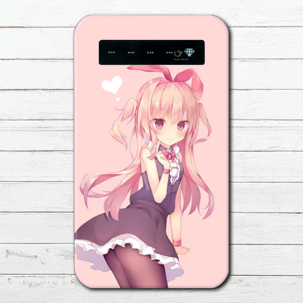 モバイルバッテリー おすすめ Iphone Android かわいい おしゃれ 男性 向け 女の子 イラスト スマホ 充電器 タイトル うさみみリボン 作 つるせ おしゃれでかわいいiphoneケース スマホケース Tシャツ かっこいいイラストのクリエイターグッズ専門 雑貨屋アリうさ