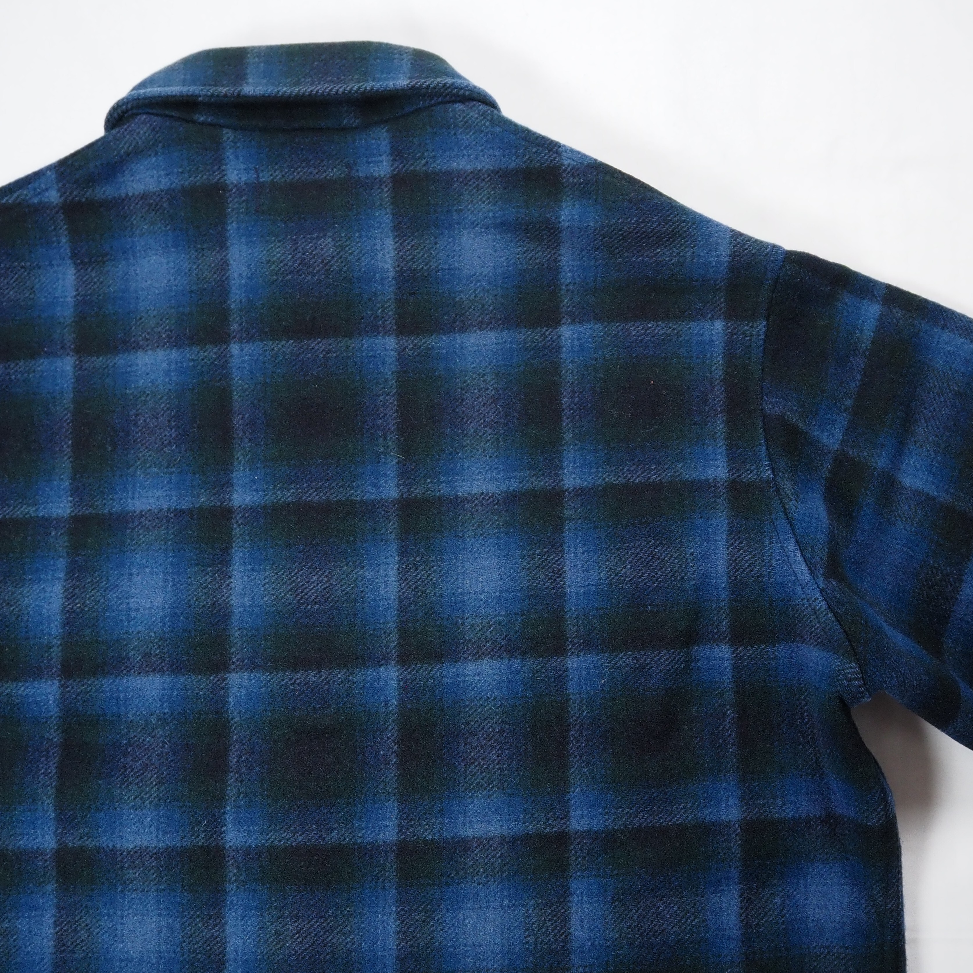 【9/23 20:00入荷】60's-70's Pendleton ウールジャケット ブルー×ブラック オンブレチェック の画像 13