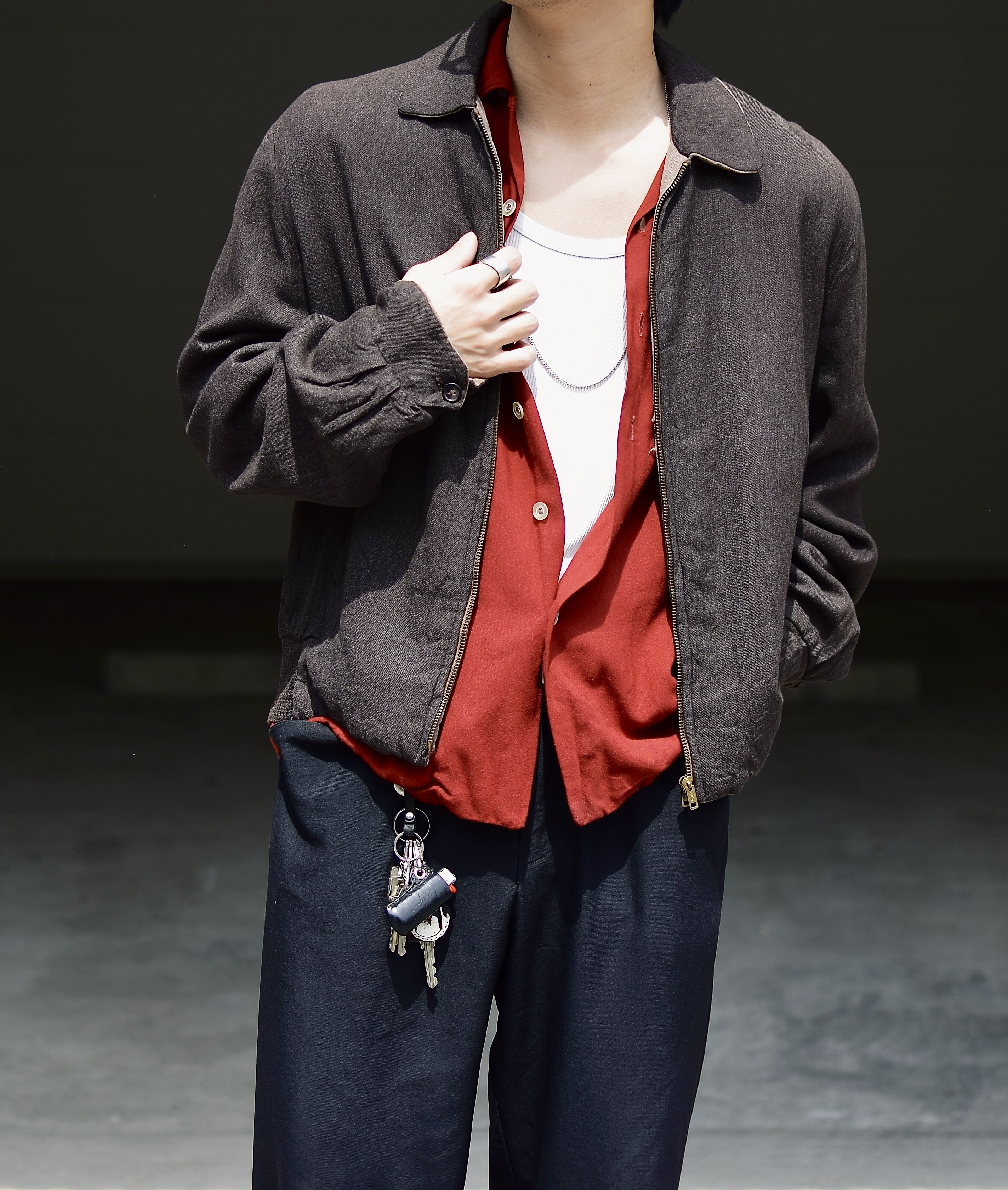 Vintage 50's Reversible Rayon Gabardine Jacket の画像 5