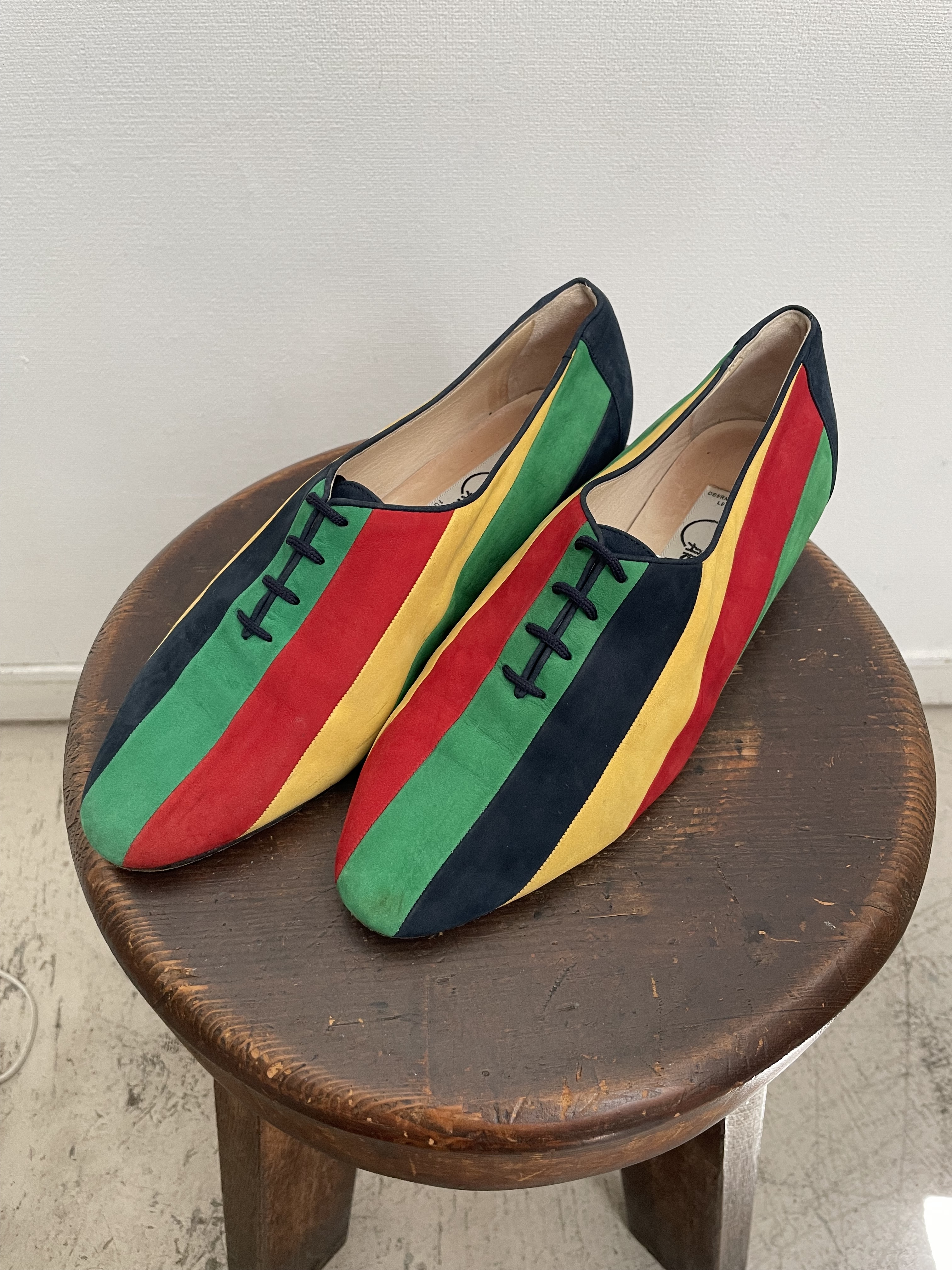 Vintage multicolored suede shoes の画像 2