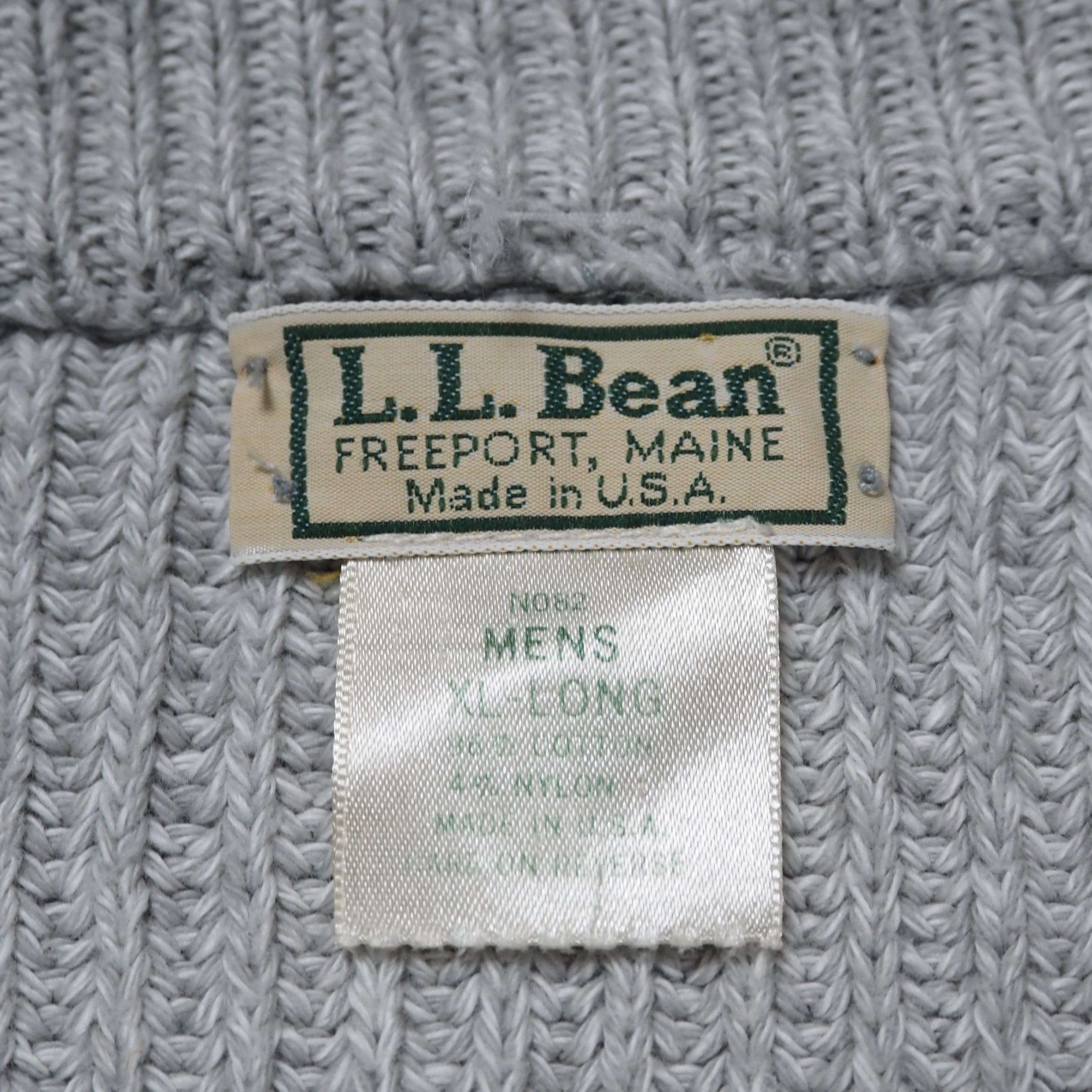 90’s L.L. Bean ドライバーズニット グレー XL アメリカ製 オンライン限定商品 の画像 9