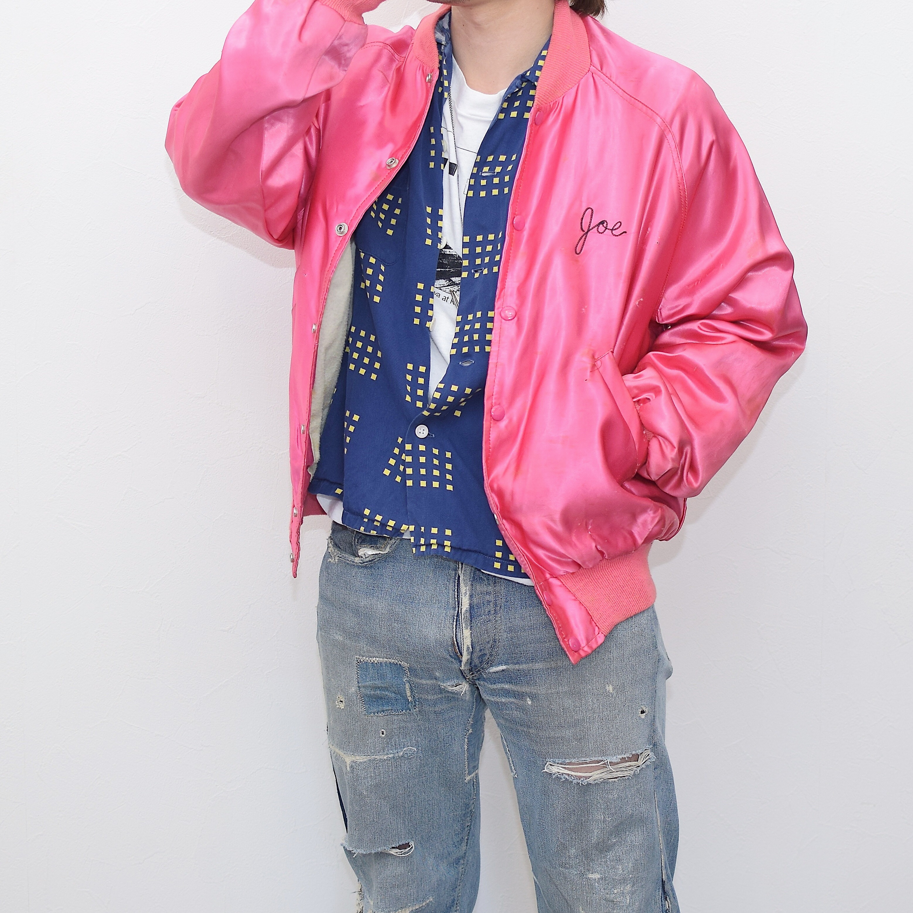 Vintage 70〜80's "Giftcenter Pavilion" Grunge Satin Jacket の画像 3