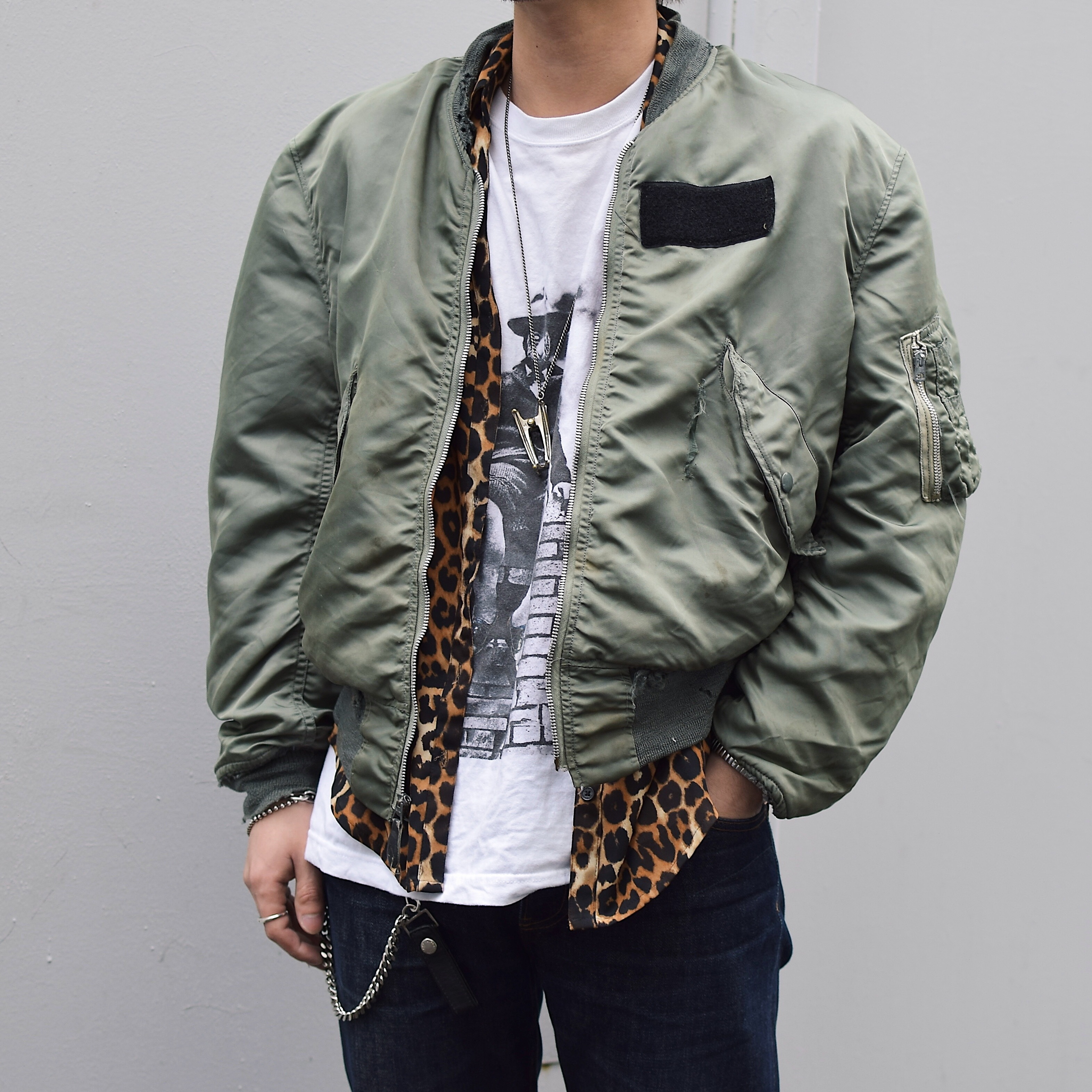 Vintage 70's【ALPHA INDUSTRIES,INC.】Grunge L-2B Flight Jacket の画像 3