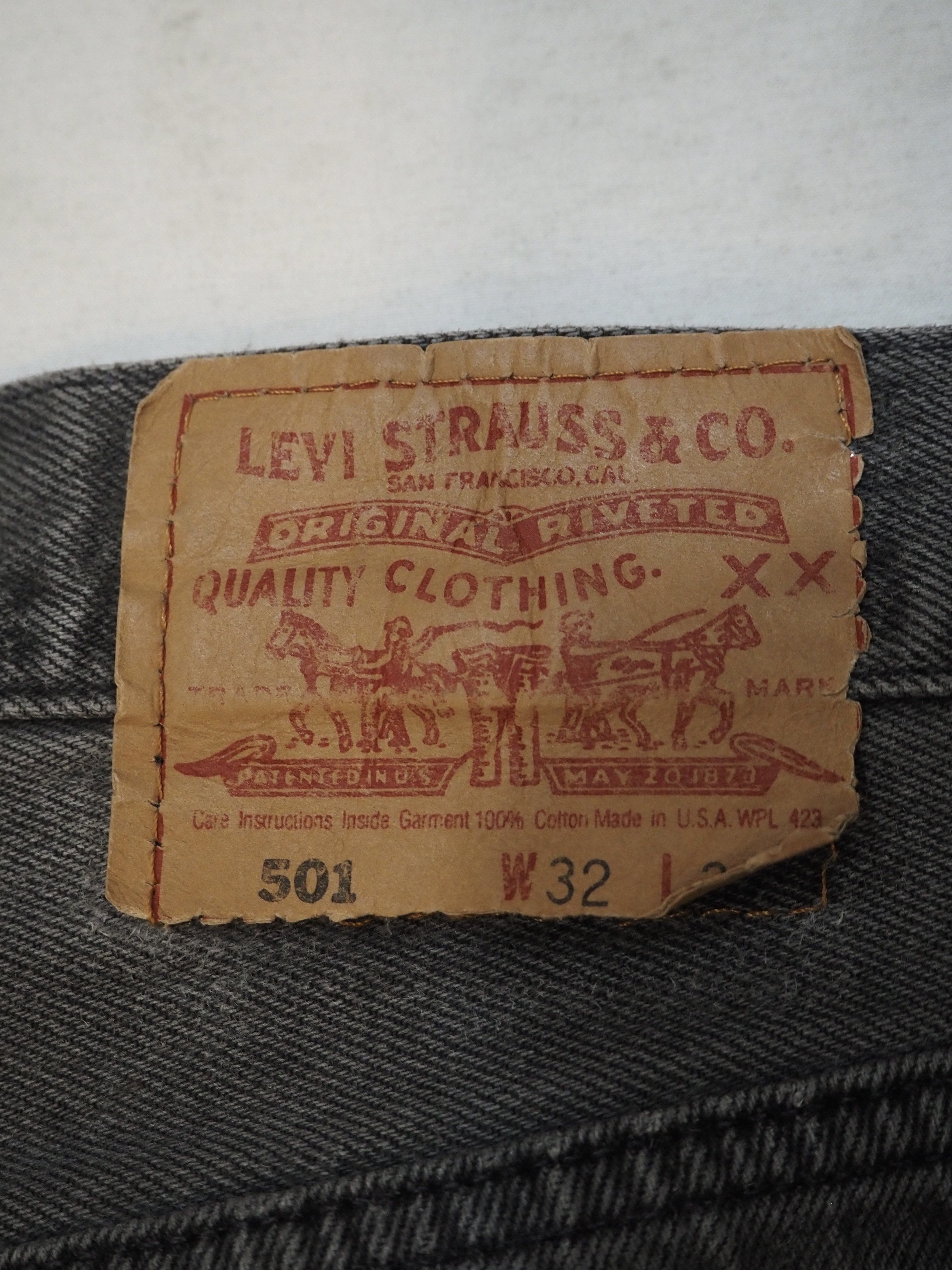 90’s Levi’s 501 Black Denim 32×28 US製 の画像 20