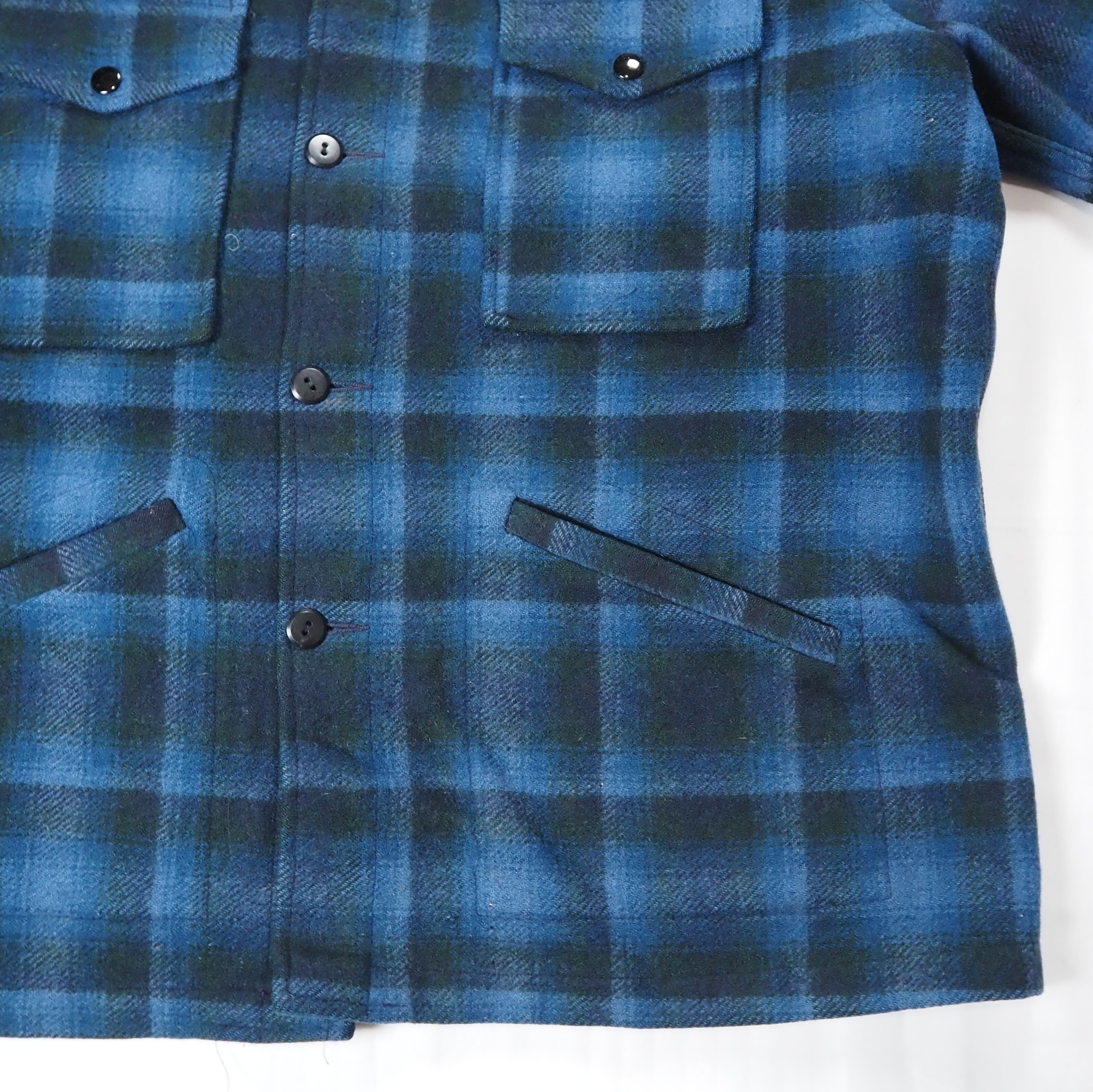 【9/23 20:00入荷】60's-70's Pendleton ウールジャケット ブルー×ブラック オンブレチェック の画像 6