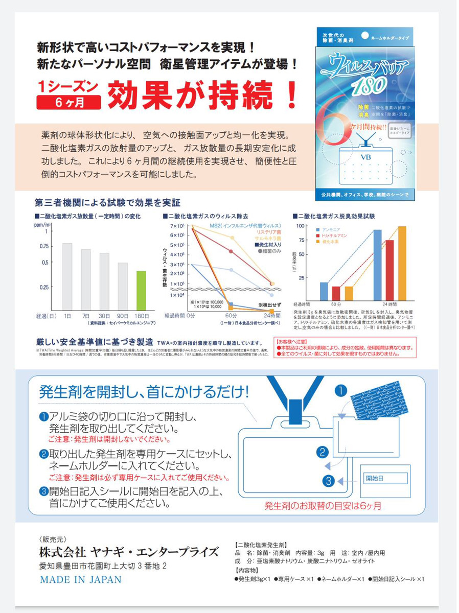 着けているだけで空間除菌 ウイルスバリア180 サポータス製品の正規代理店 Fact Market