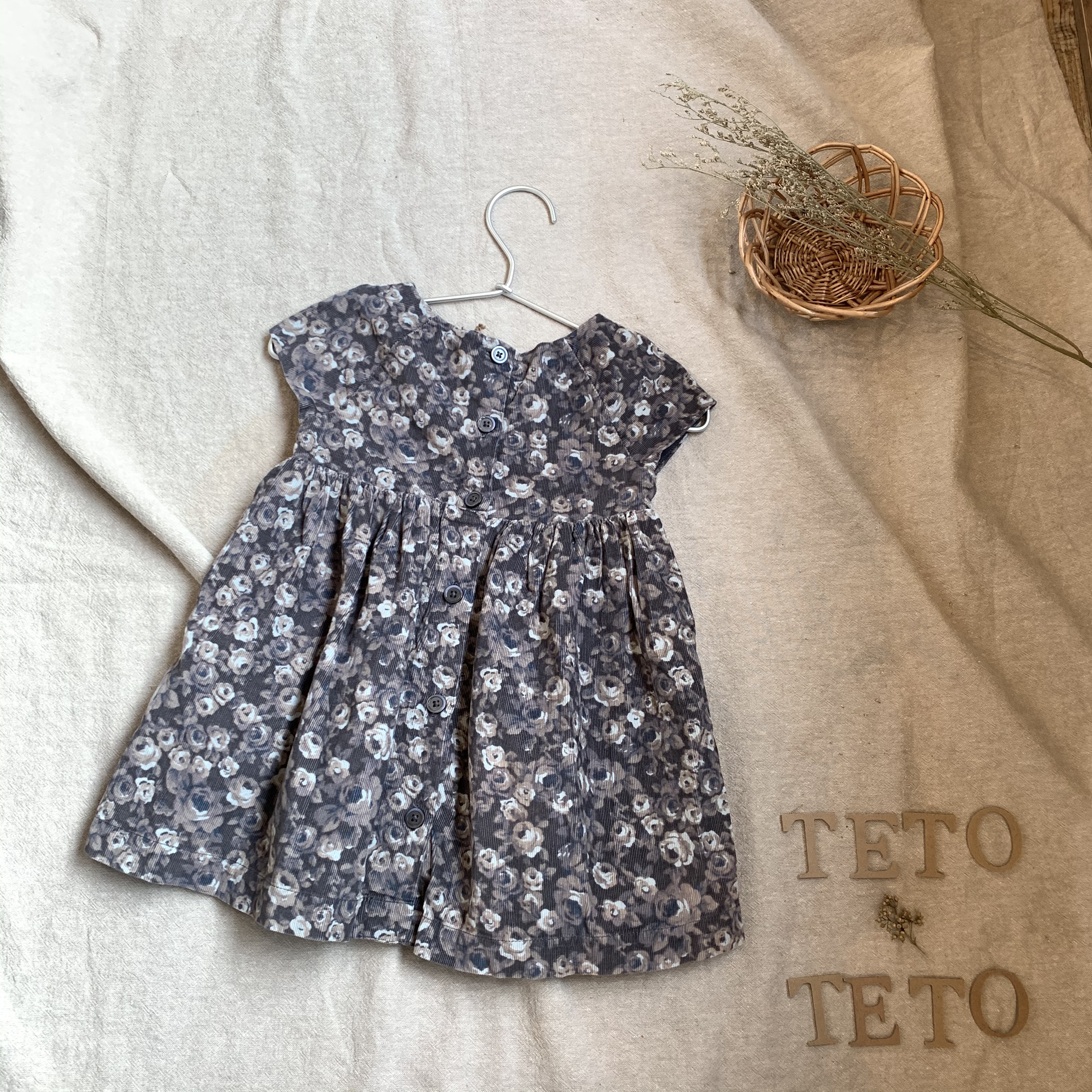 Babygap 90cm 花柄コーデュロイワンピース Tetoteto