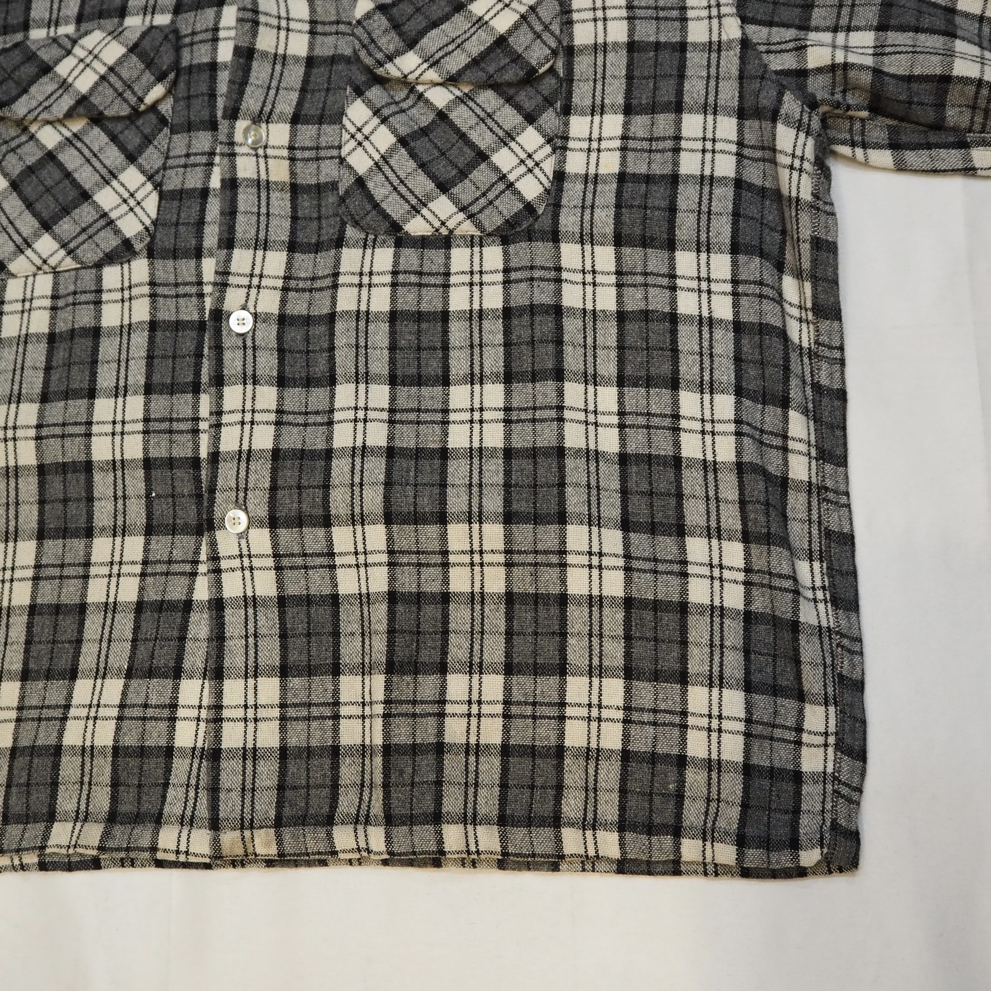 50’s ウールシャツ ブラック×ホワイト XL!!! の画像 5