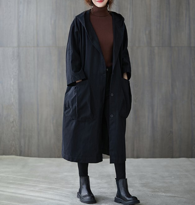 アウター ジャケット ロング丈 フード付き 袖付き 長袖 襟なし 前開き ポケット かわいい 大人可愛い きれいめ シンプル カジュアル 大人 上品 おしゃれ かっこいい 大人女子 こなれ感