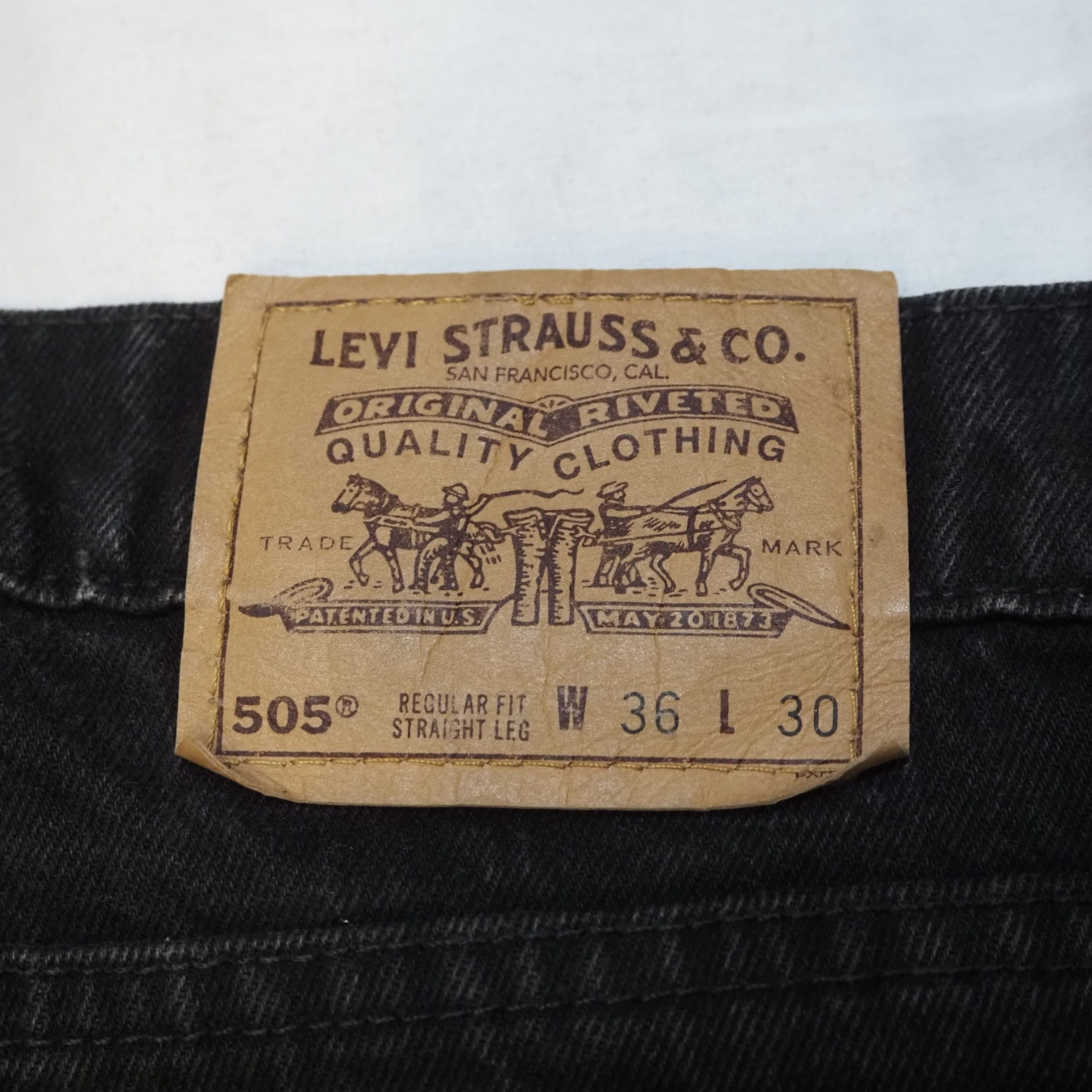 90’s Levi’s 505 US製 Black Denim “36×30" の画像 16